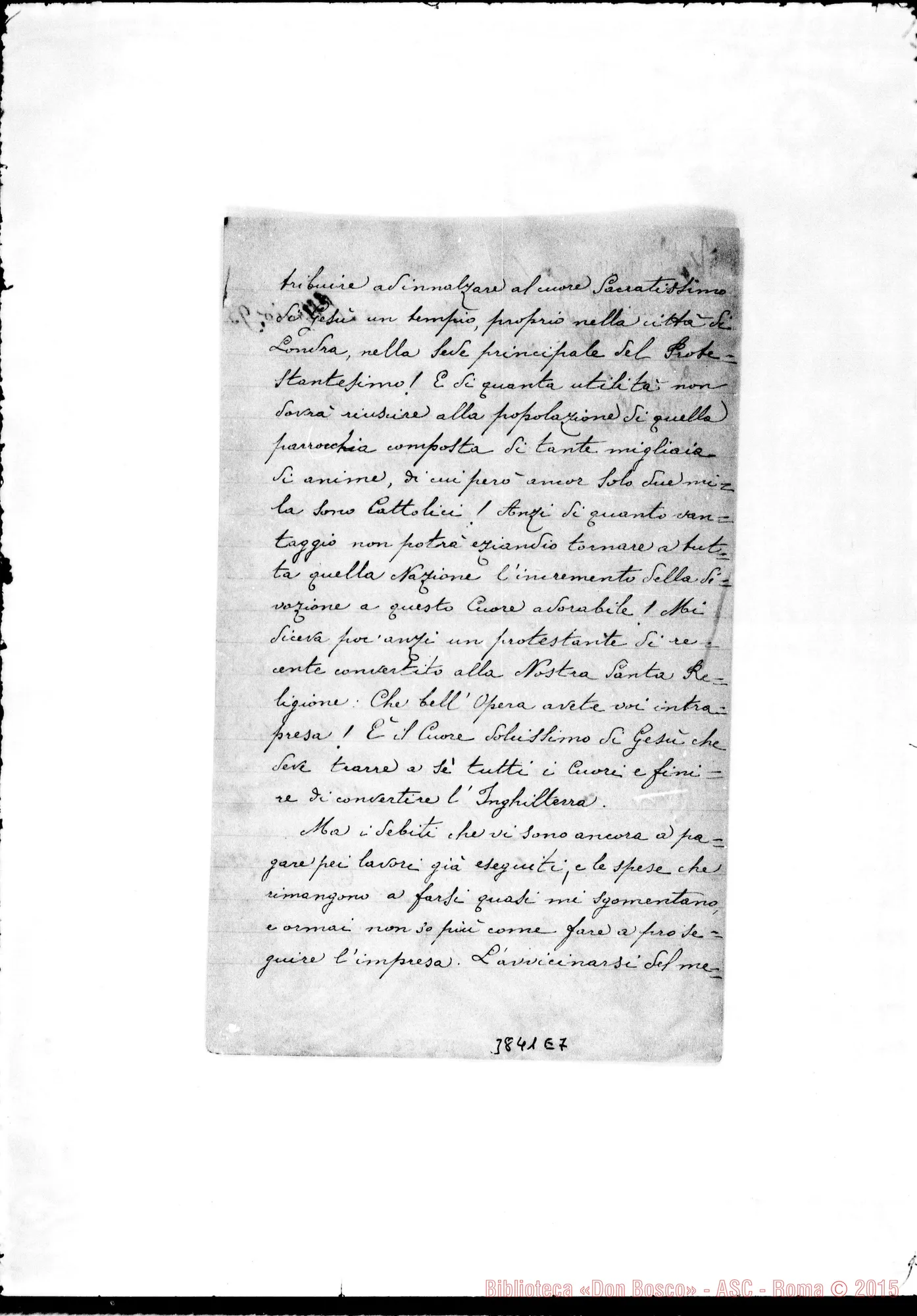 Fotogramma E 7 — « Ben. Sig. Torino, 15-02-1893 Due stesure con firma autogr. Rua