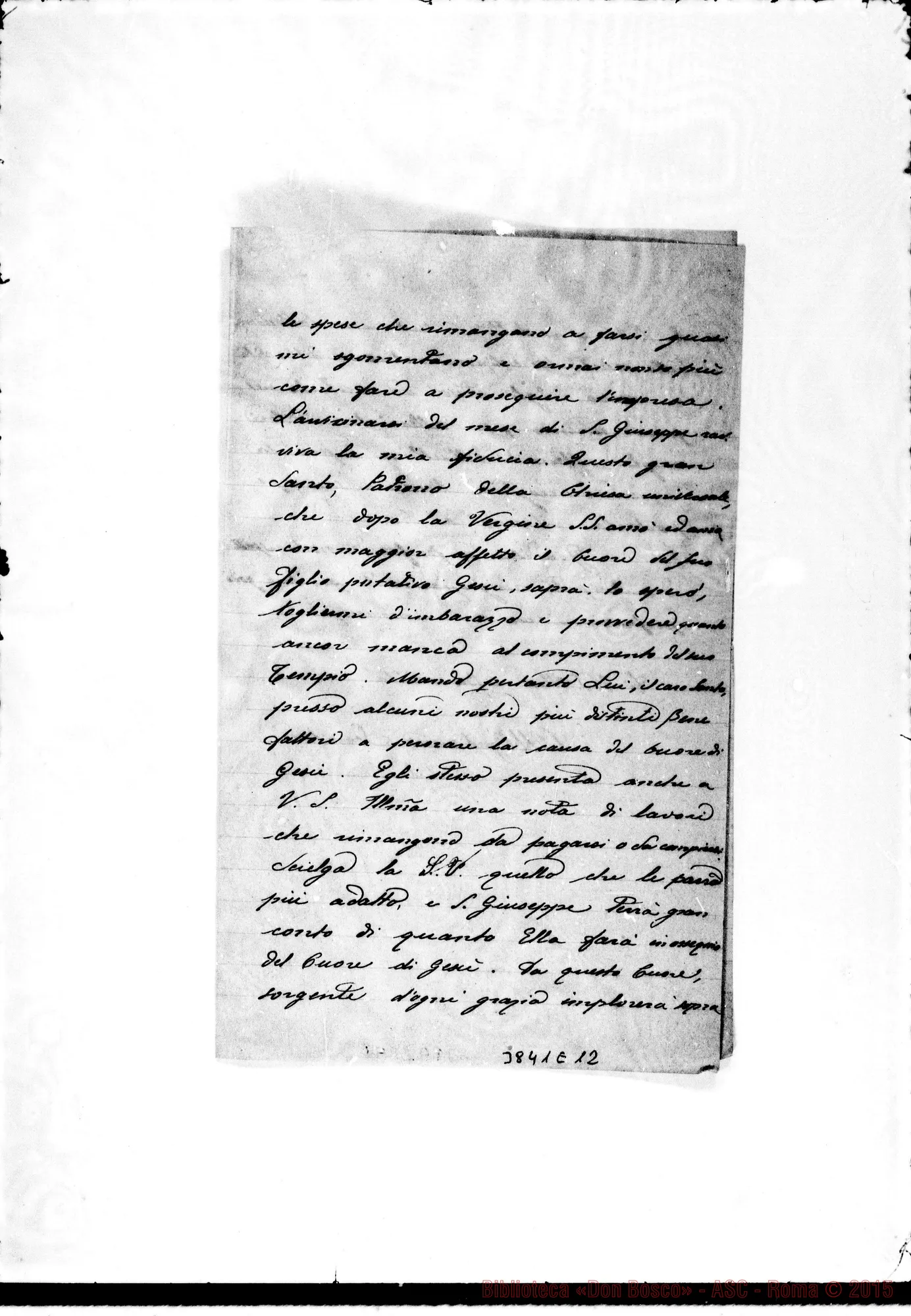 Fotogramma E 12 — « Ben. Sig. Torino, 15-02-1893 Due stesure con firma autogr. Rua