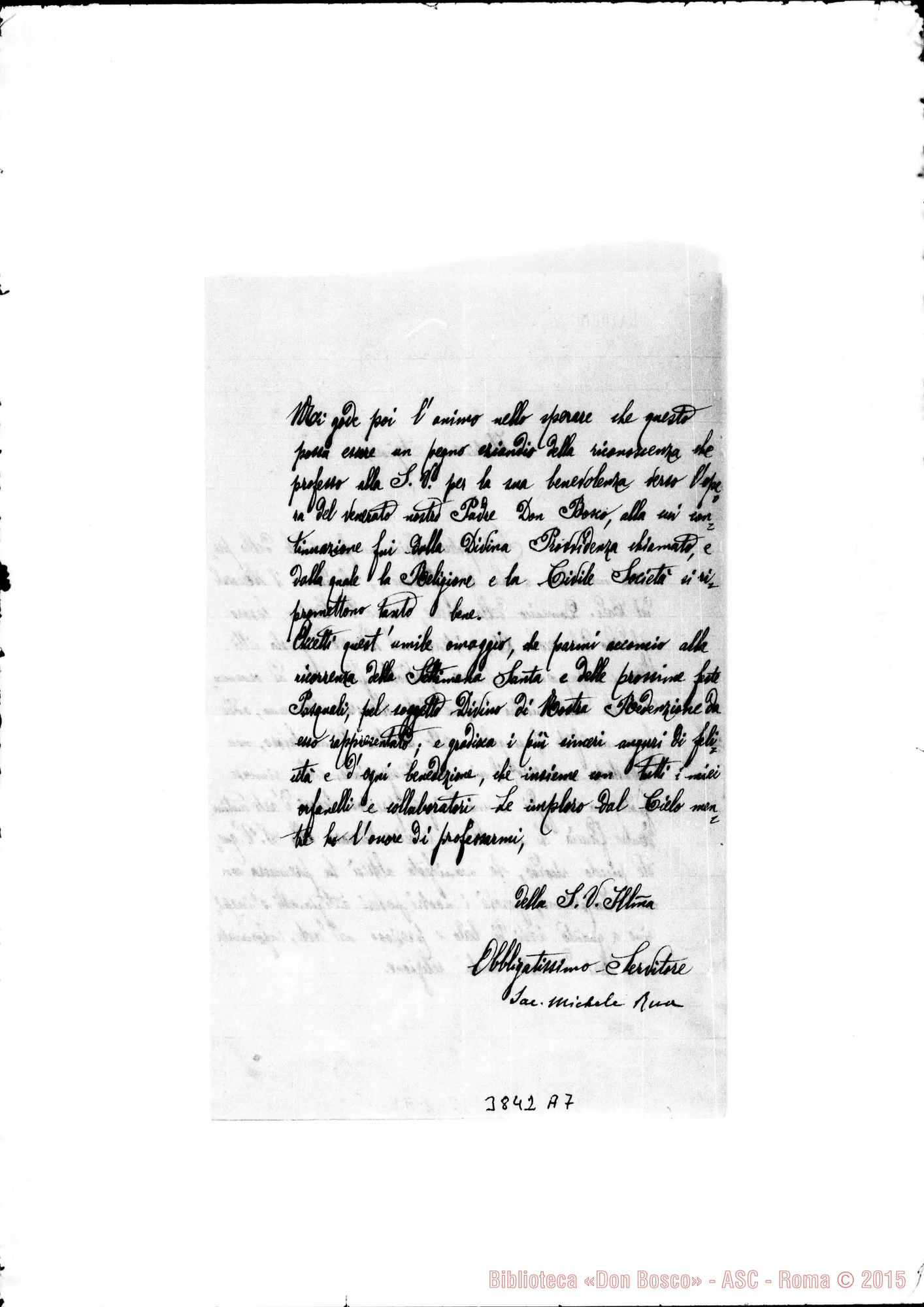 Fotogramma A 7 — « 111.ma Sig.ra Torino, 9-04-1895