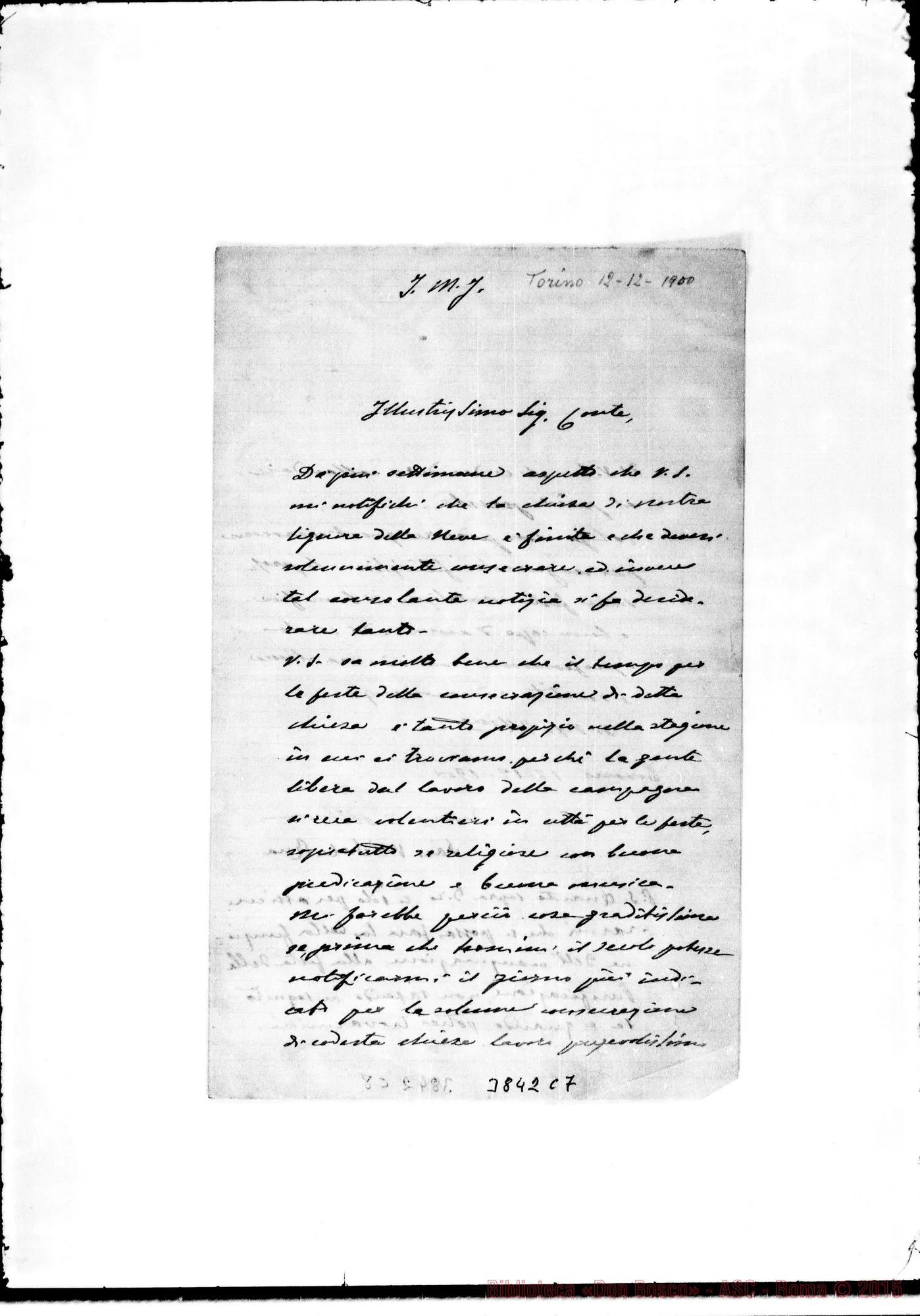Fotogramma C 7 — « Ill.mo Sig. Conte Torino, 12-12-1900