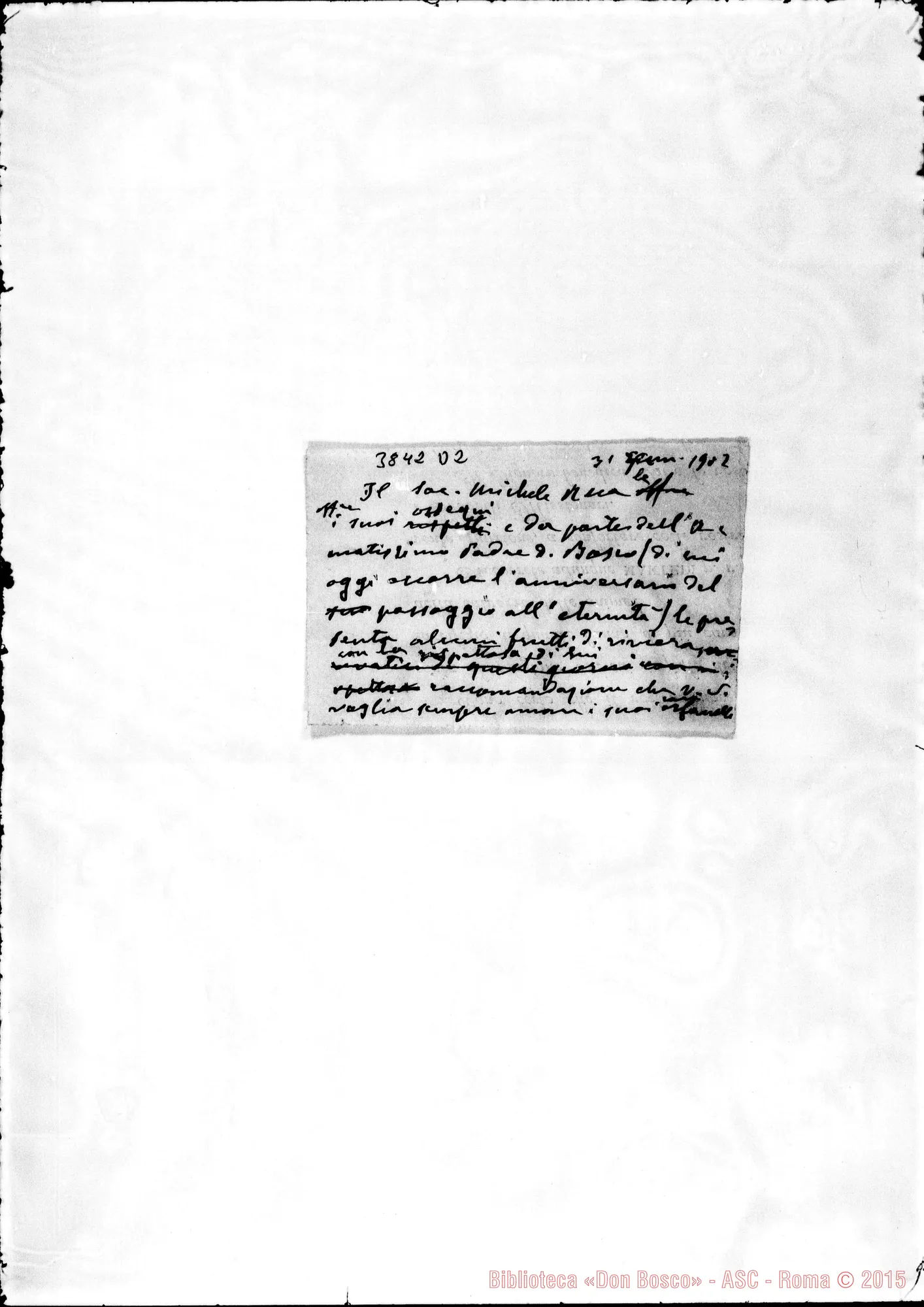Fotogramma D 2 — « Minuta autogr. Torino, 31-01-1902