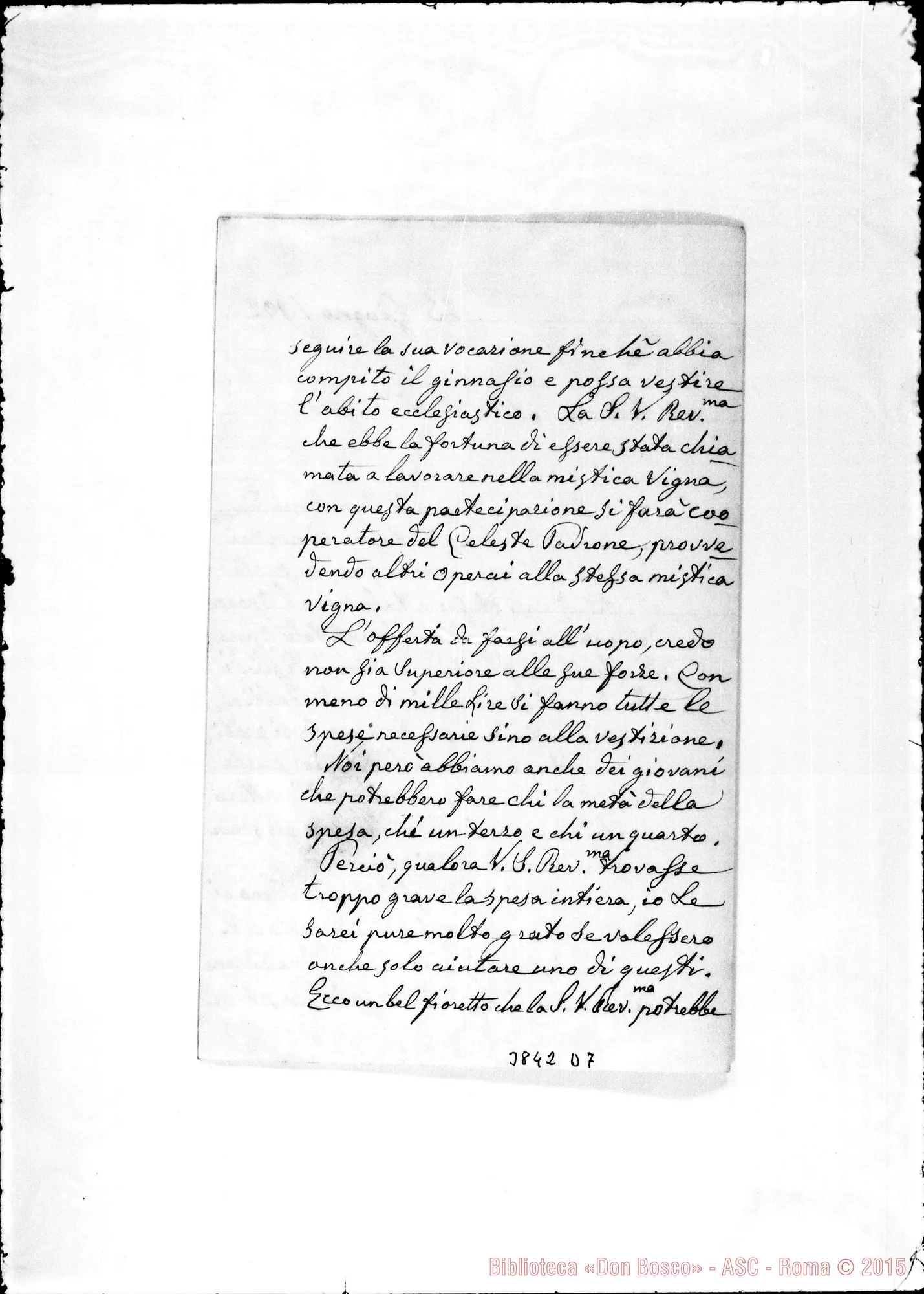Fotogramma D 7 — « Rev.mo Sig. Torino, 23-06-1902