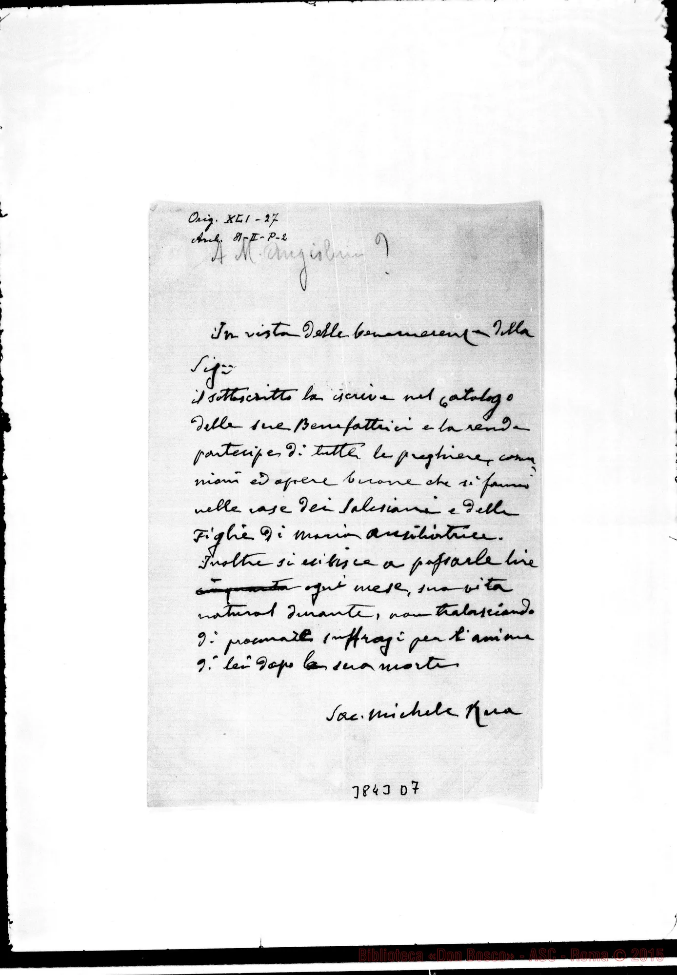 Fotogramma D 7 — « Minuta s.d.