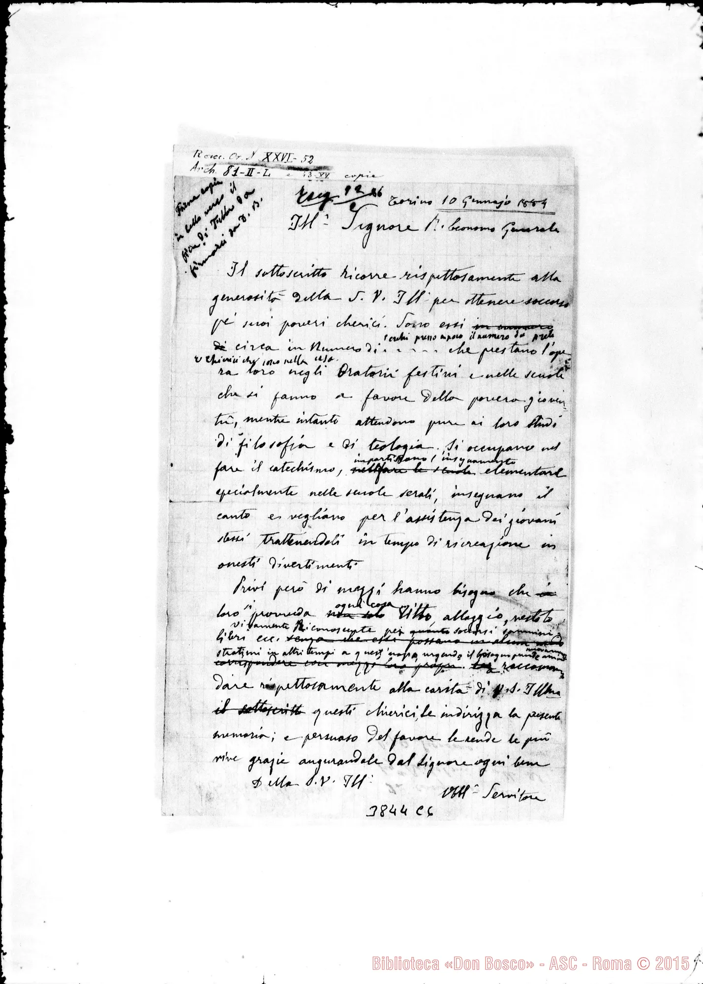 Fotogramma C 6 — Autorità: Economo Gen. Torino, 10-01-1884