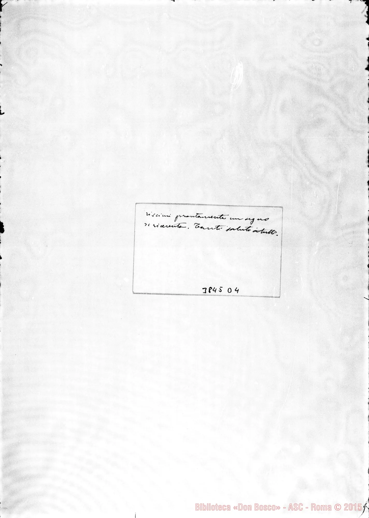 Fotogramma D 4 — « « Torino, 8-04-1890 Biglietto da visita