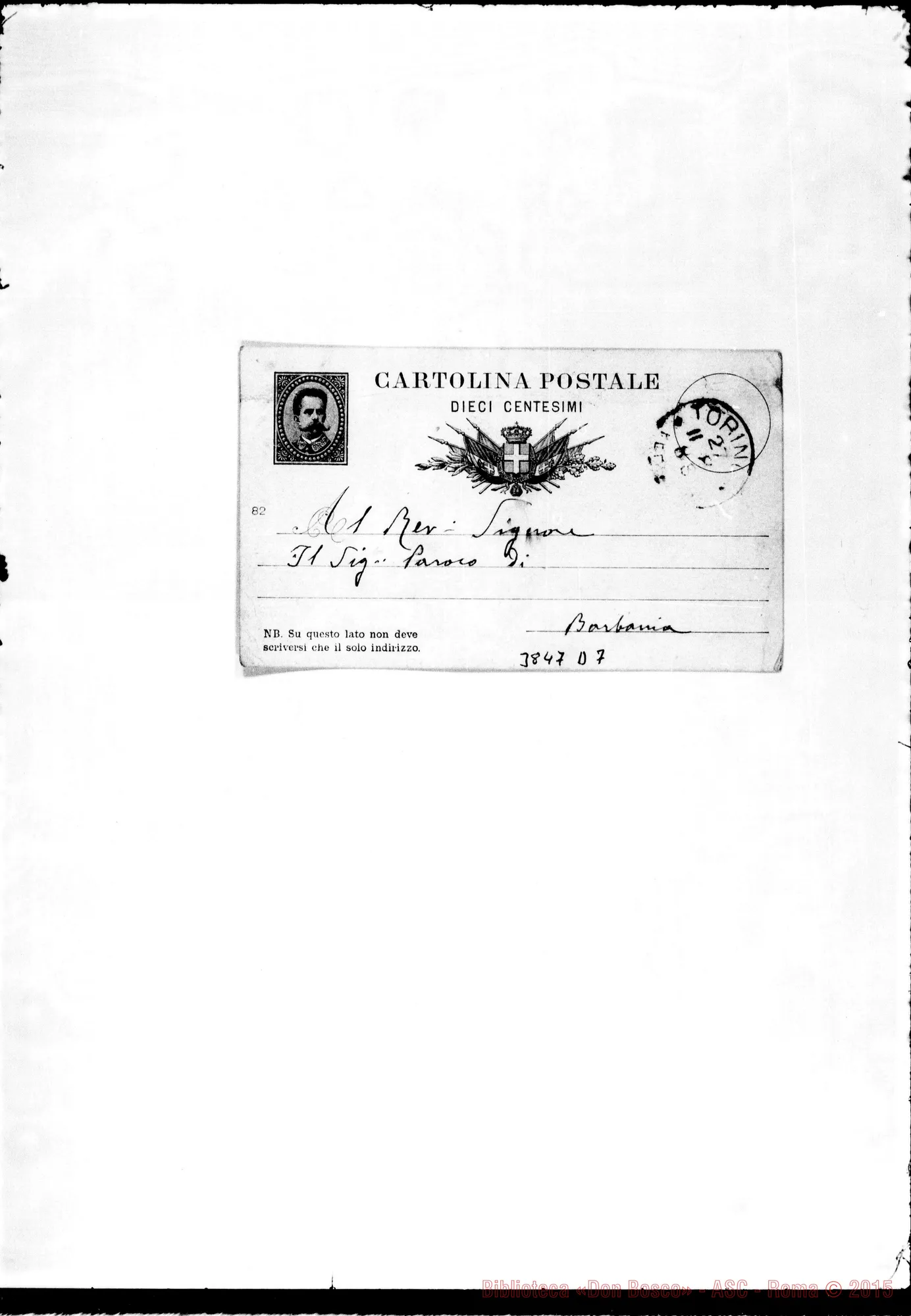 Fotogramma D 7 — BARBANIA, parroco di Torino, 27-11-1883