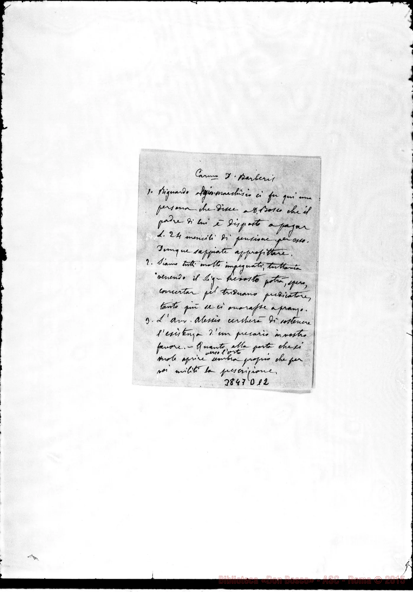 Fotogramma D 12 — « « s.l. s.d. Biglietto
