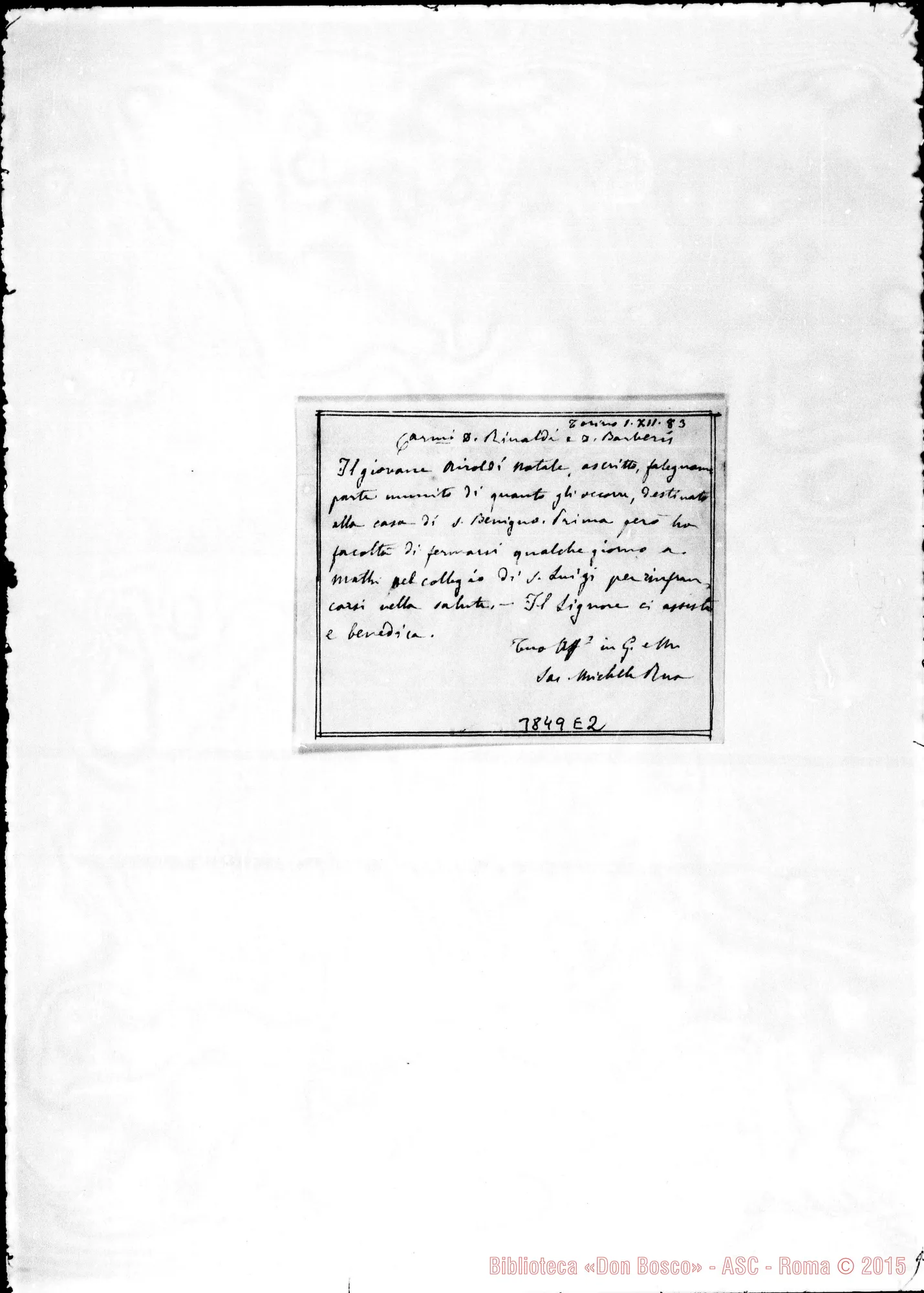 Fotogramma E 2 — « « Torino, 1-12-1883