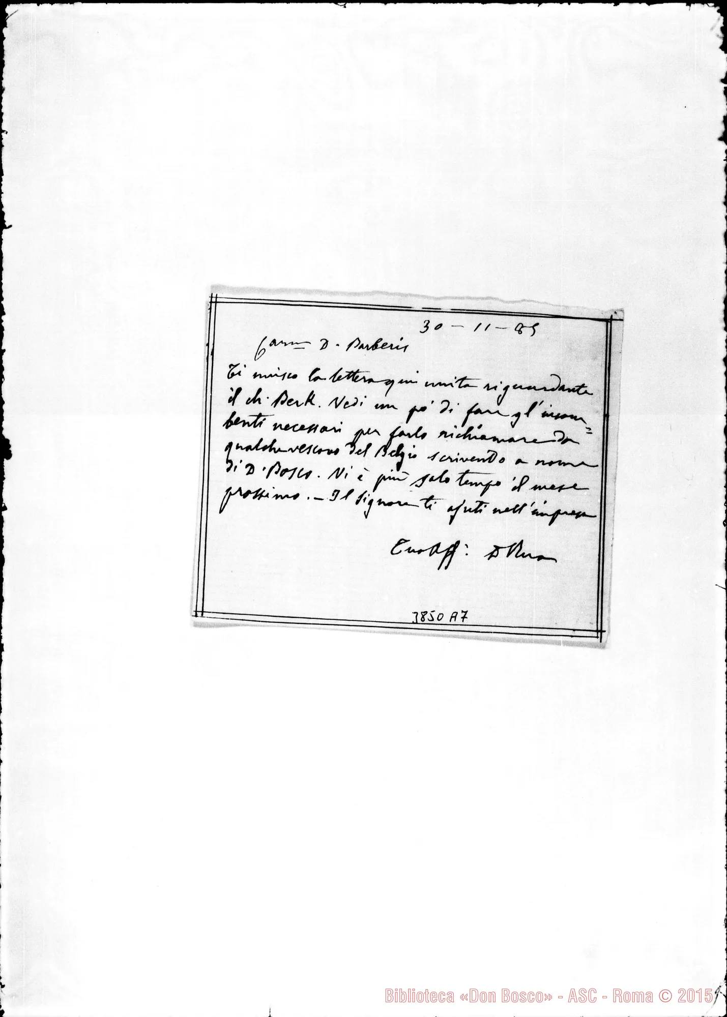 Fotogramma A 7 — « « Torino, 30-11-1885