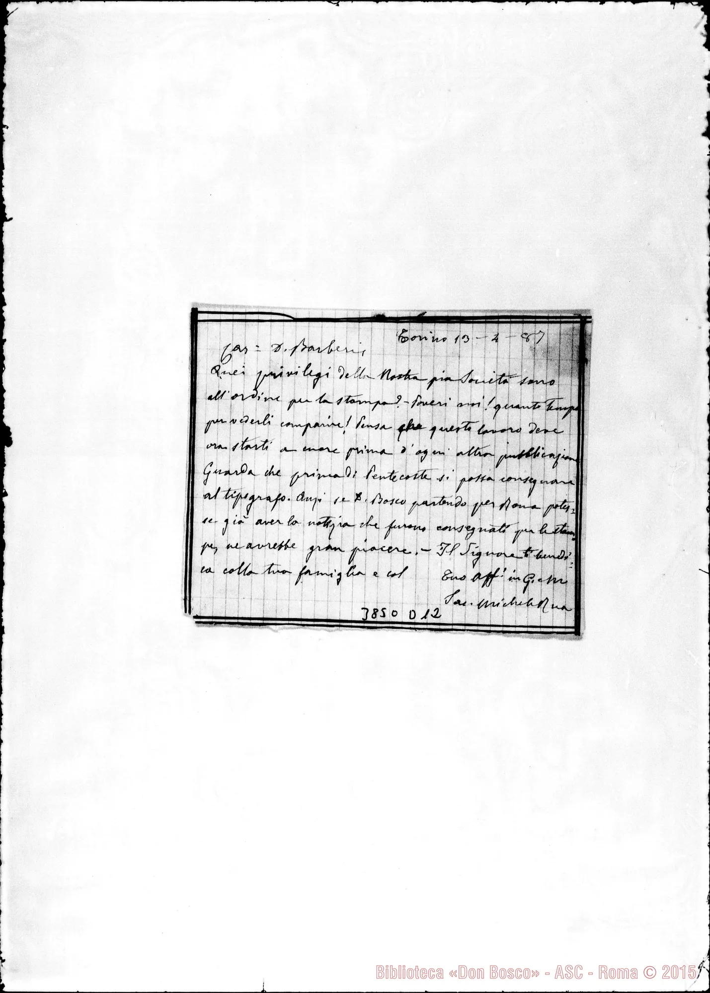 Fotogramma D 12 — « « Torino, 13-04-1887