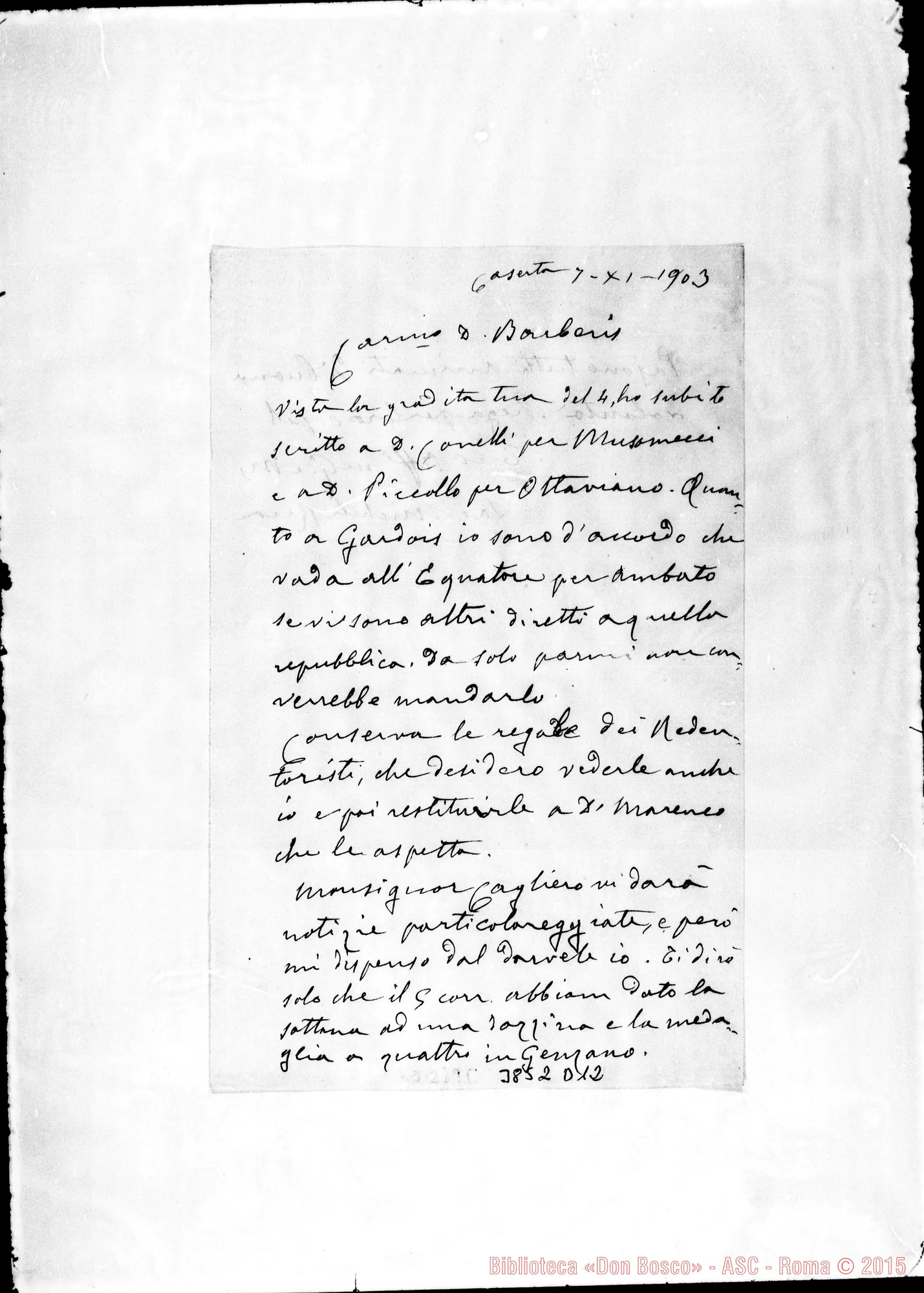 Fotogramma D 12 — « « Caserta, 7-11-1903