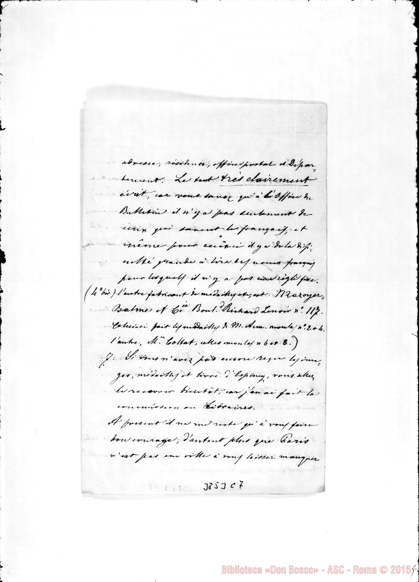 Fotogramma C 7 — Bellamy Carlo, SDB Torino, 14-01-1885