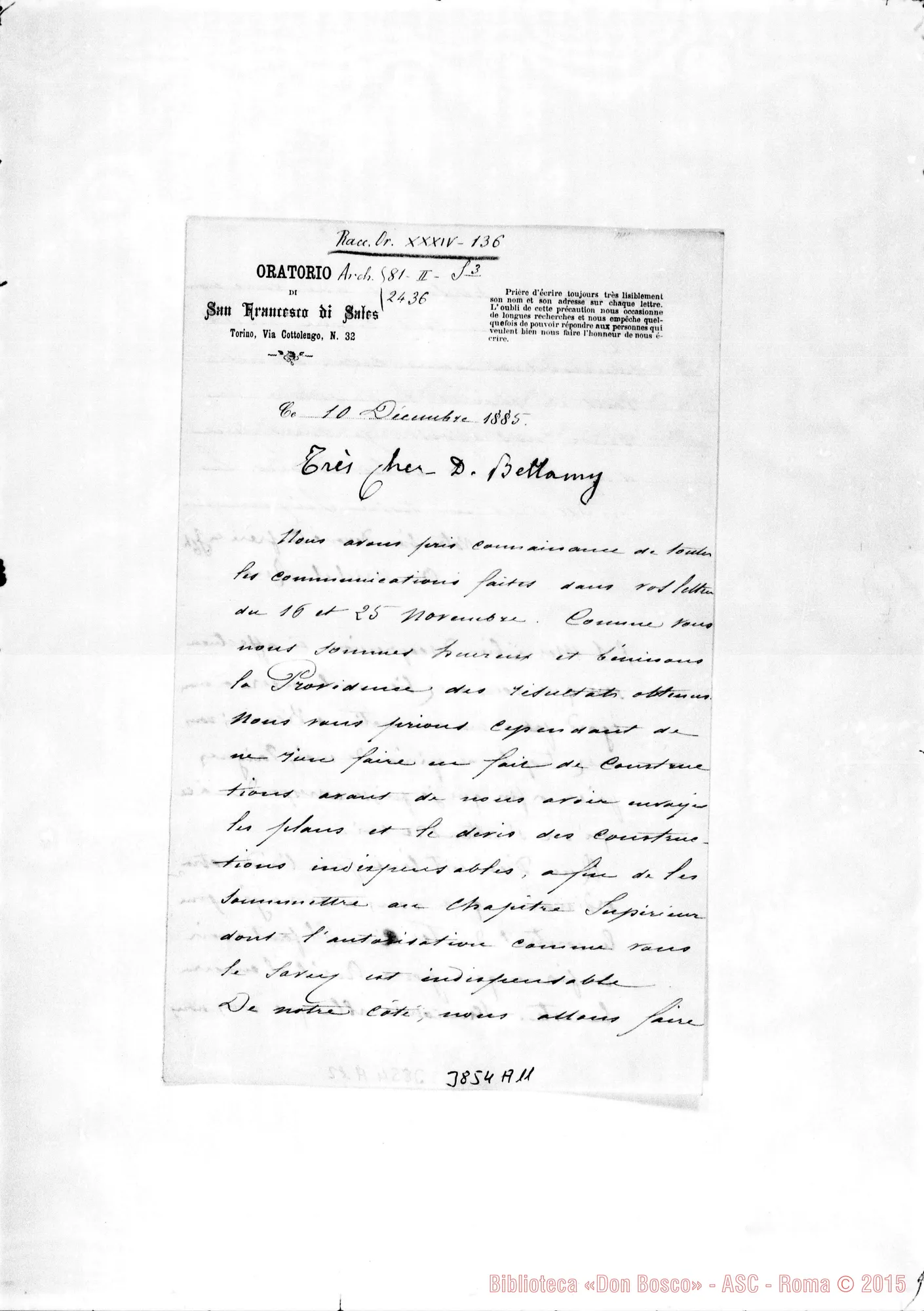 Fotogramma A 11 — - « Torino, 10-12-1885