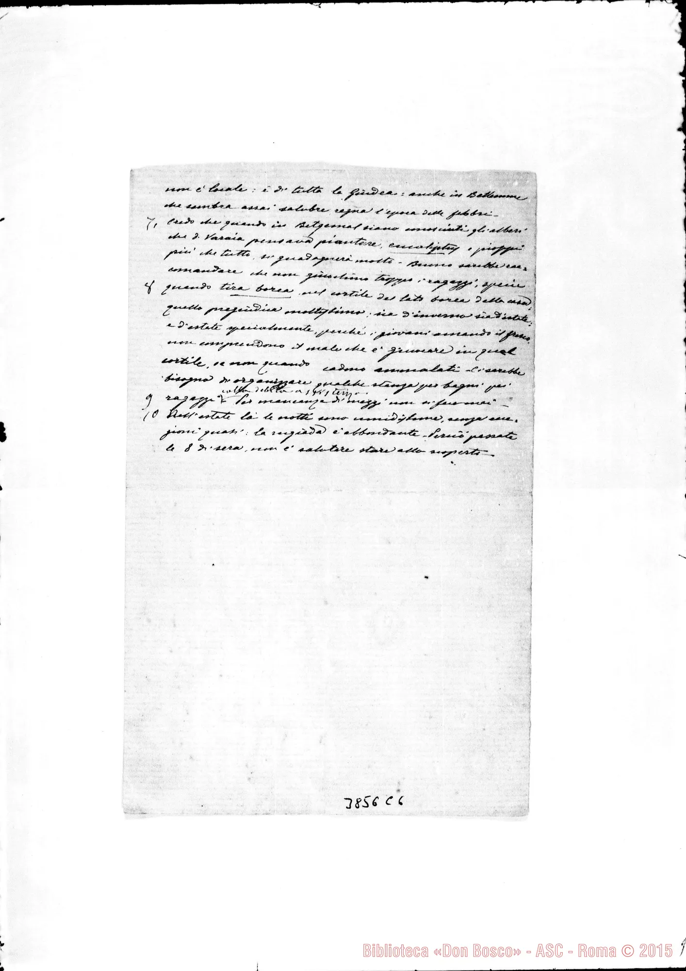 Fotogramma C 6 — « « Torino, s.d. Consigli A D. Belloni per risanamento dell’aria A Beitgemal