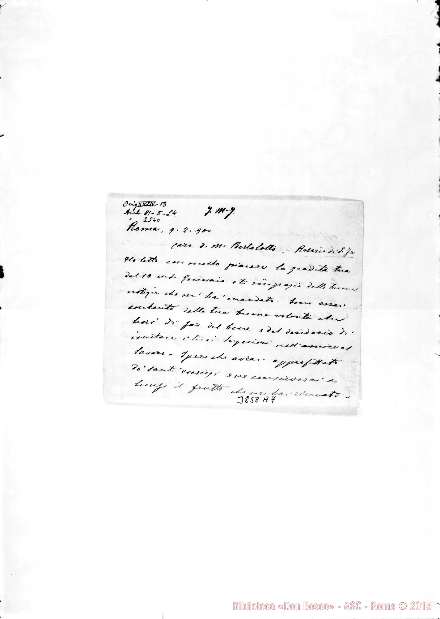 Fotogramma A 7 — « « Roma, 9-02-1900
