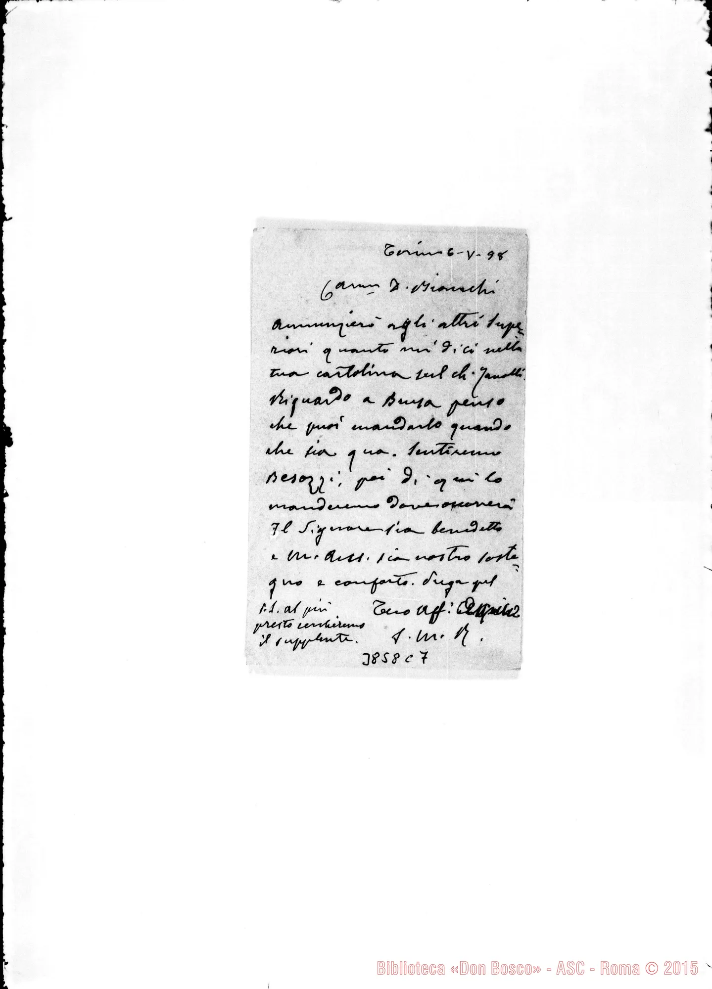 Fotogramma C 7 — « « Torino, 6-05-1898 Cartolina
