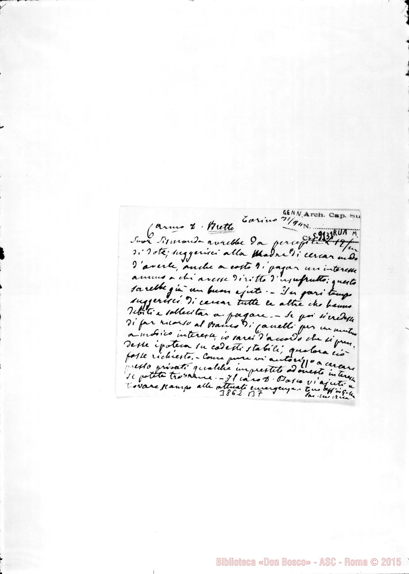 Fotogramma B 7 — Bretto Clemente, SDB Torino, 31-01-1894