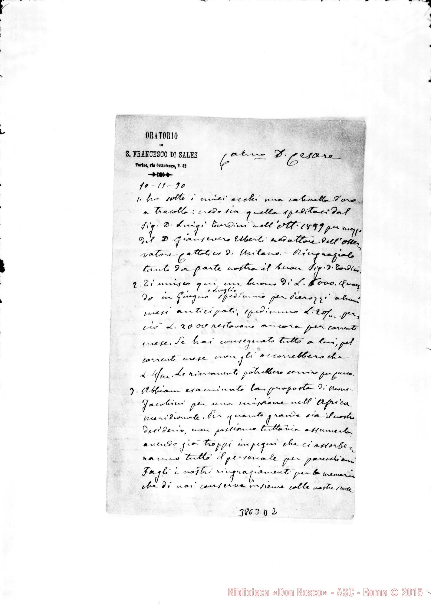 Fotogramma D 2 — « « Torino, 10-11-1890