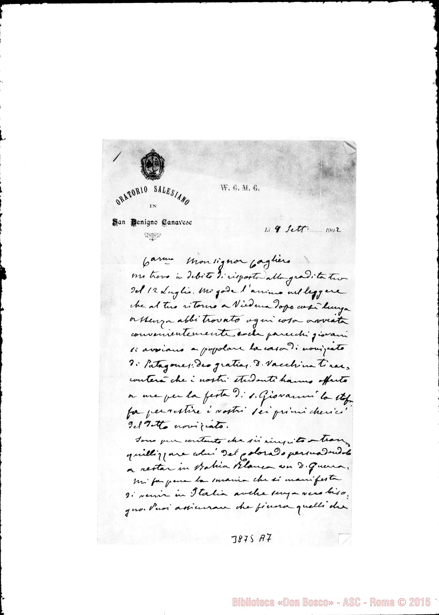 Fotogramma A 7 — « « S. Benigno, 9-09-1902