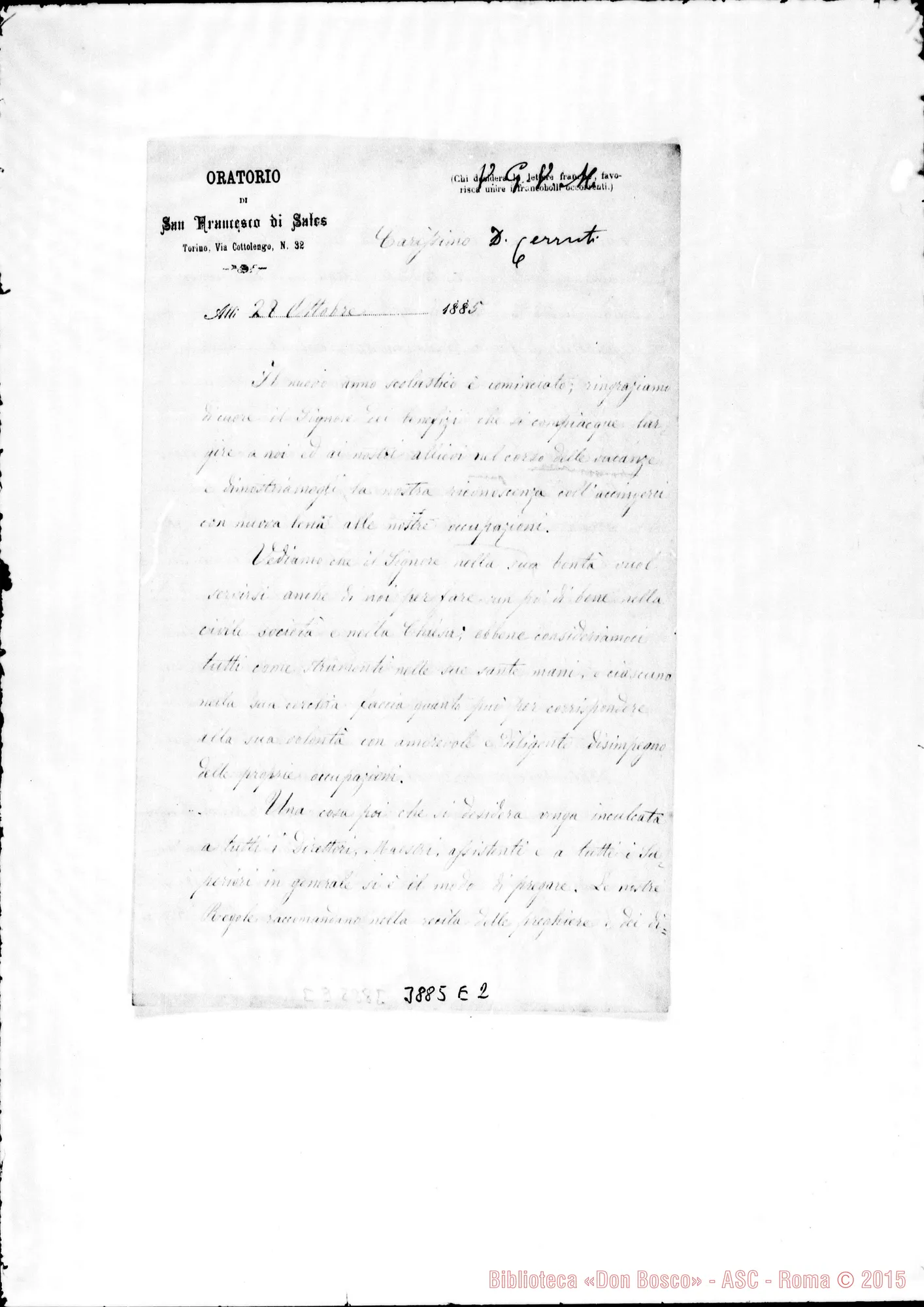 Fotogramma E 2 — « « Torino, 28-10-1885