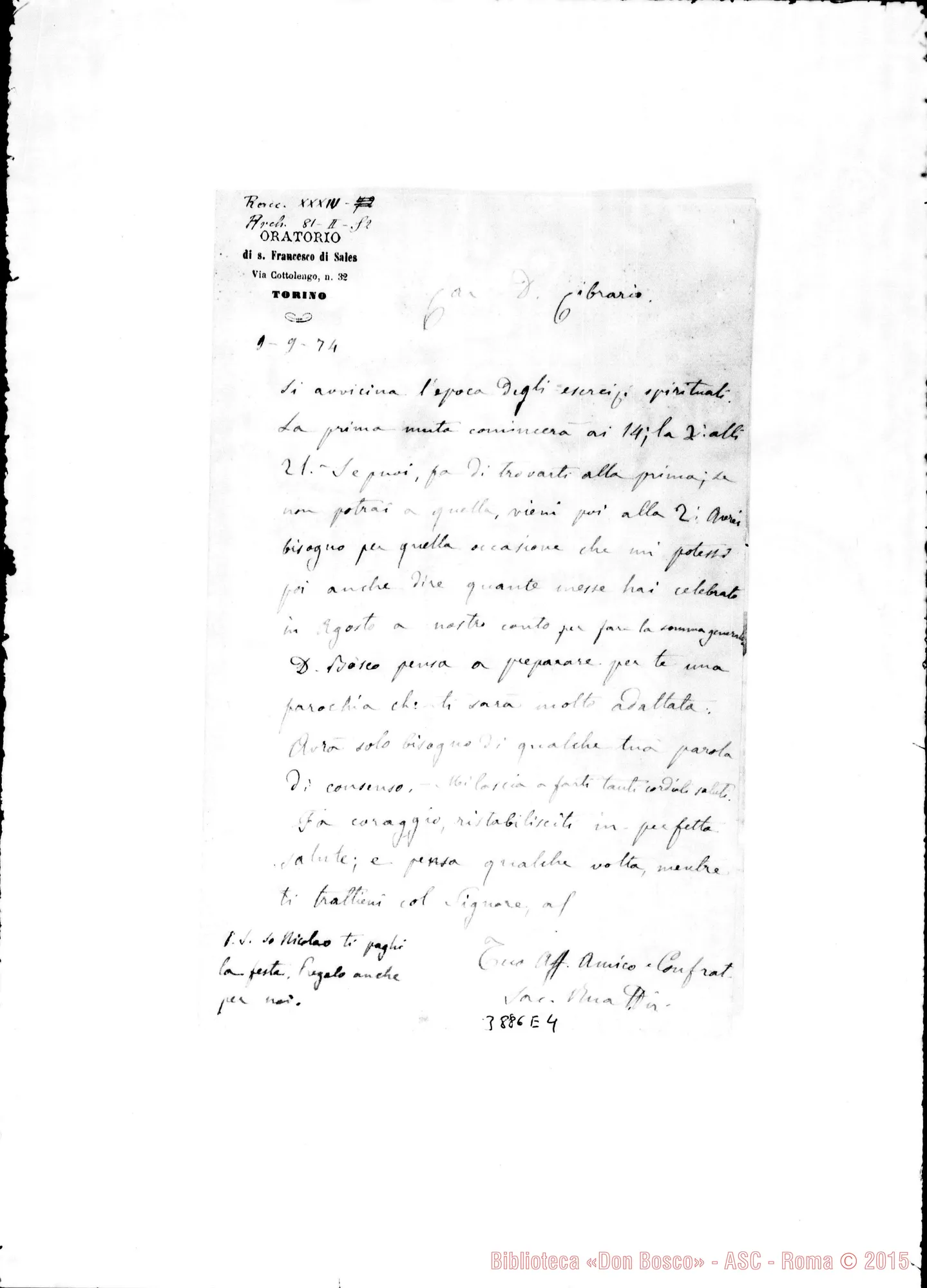 Fotogramma E 4 — Cibrario Nicolao, SDB Torino, 9-09-1874