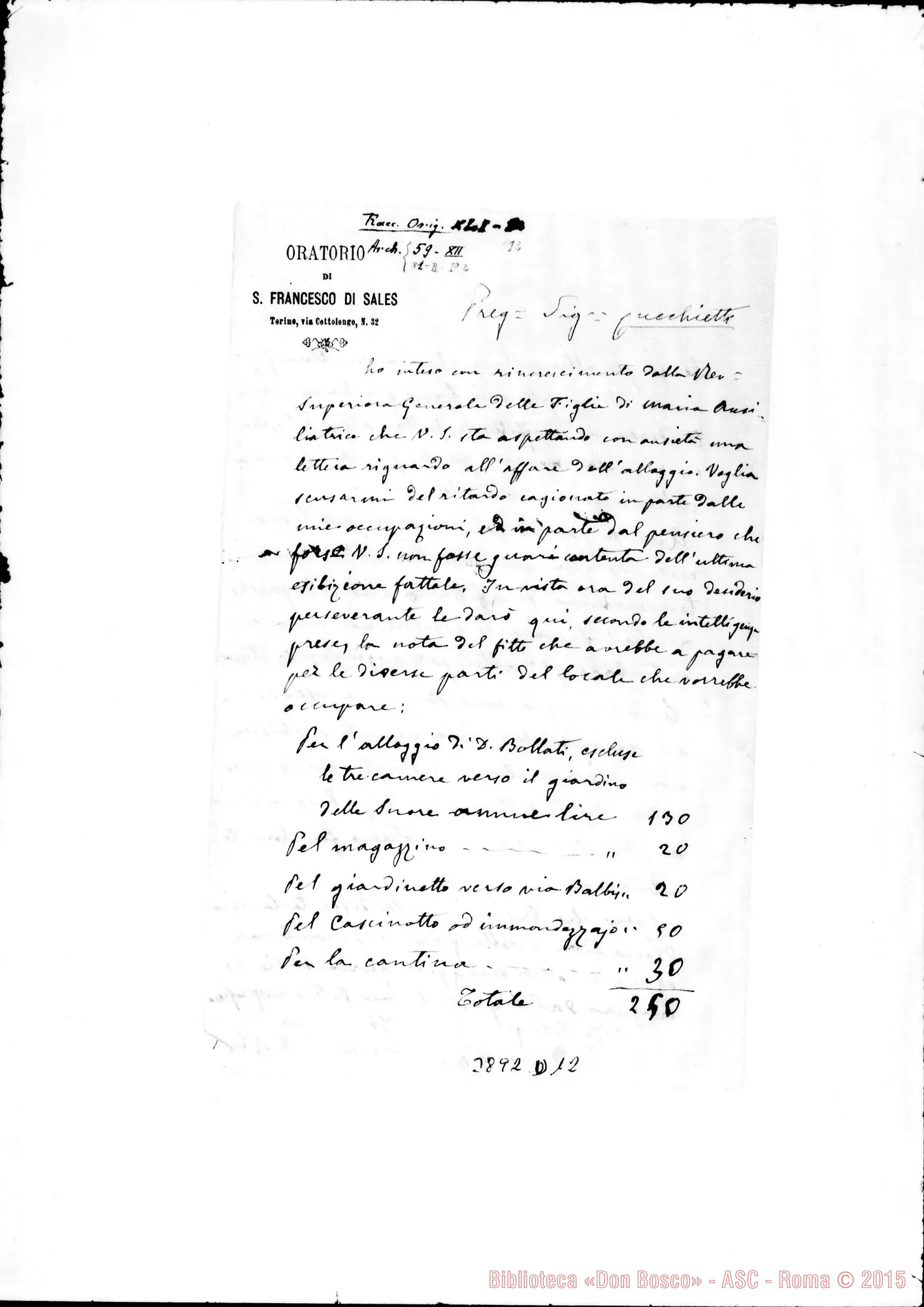 Fotogramma D 12 — Cucchietti Clementina, ved. Torino, senza data