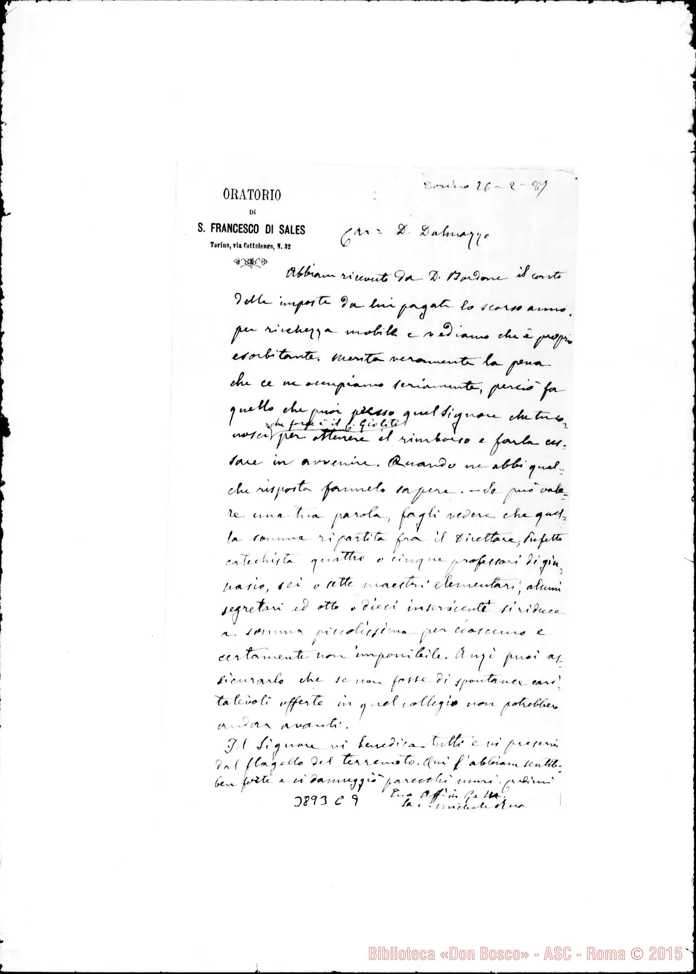 Fotogramma C 9 — « « Torino, 26-02-1887
