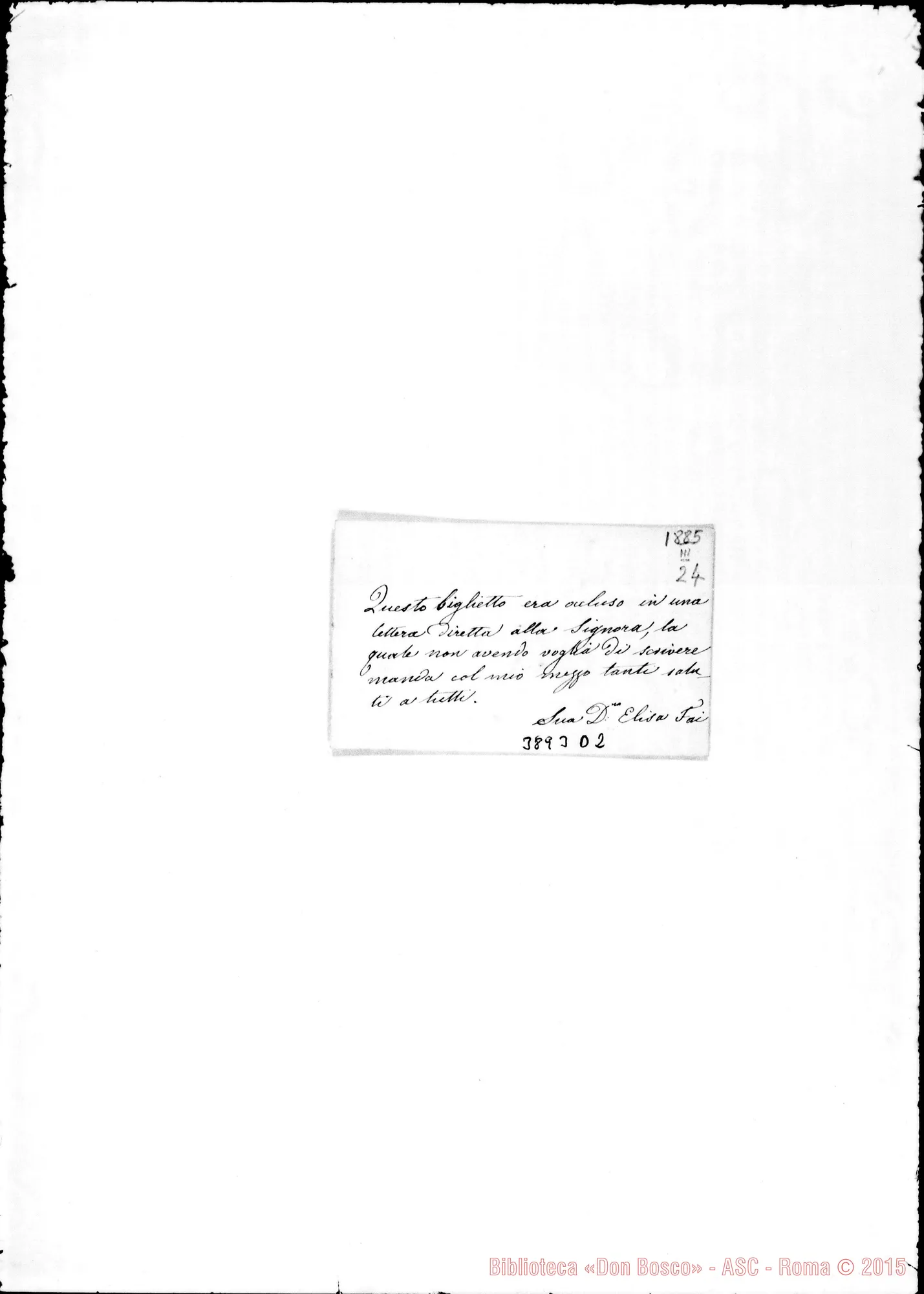 Fotogramma D 2 — De Agostini Tullio, sac. Torino, 24-03-1885