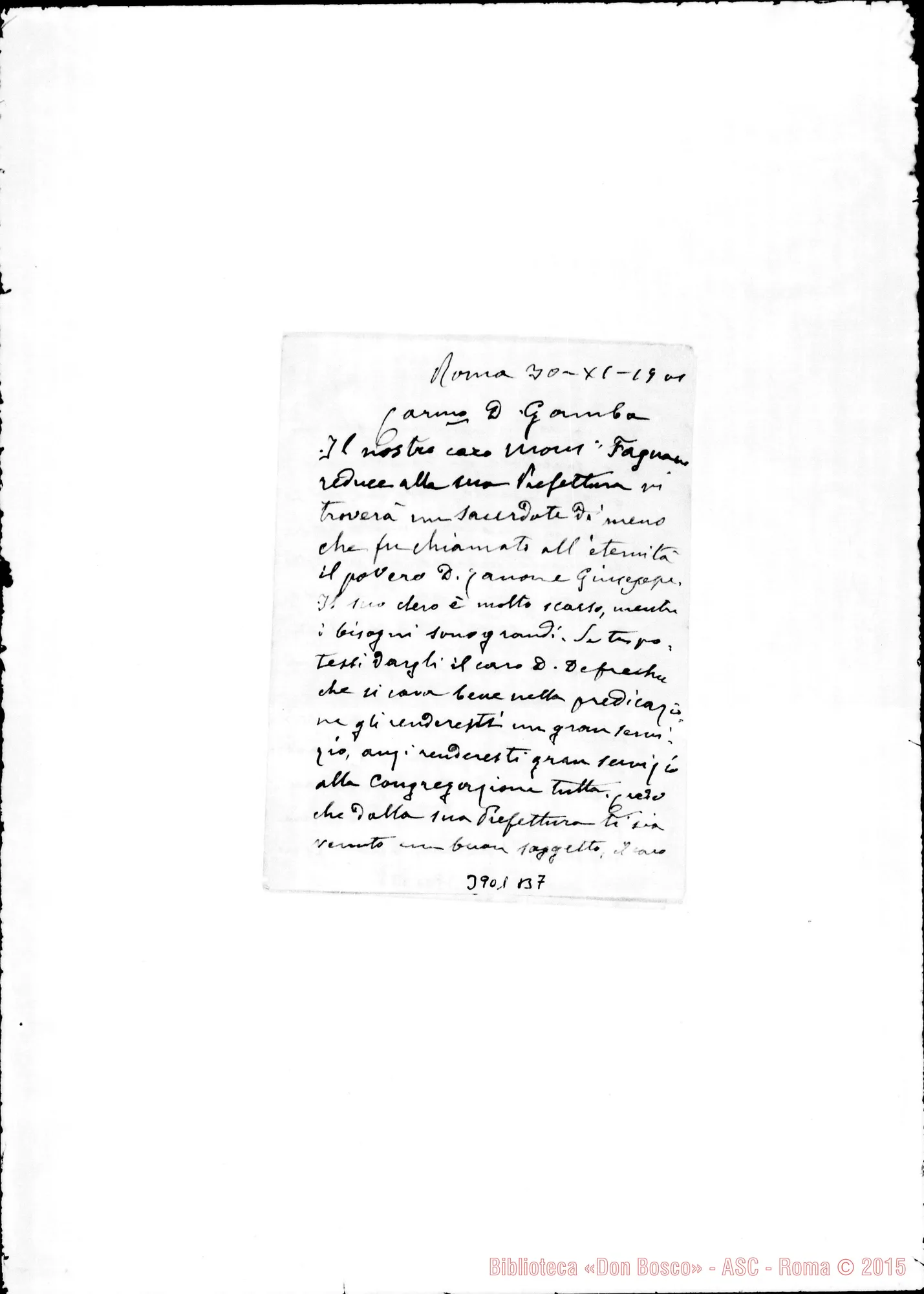 Fotogramma B 7 — « « Roma, 30-11-1901