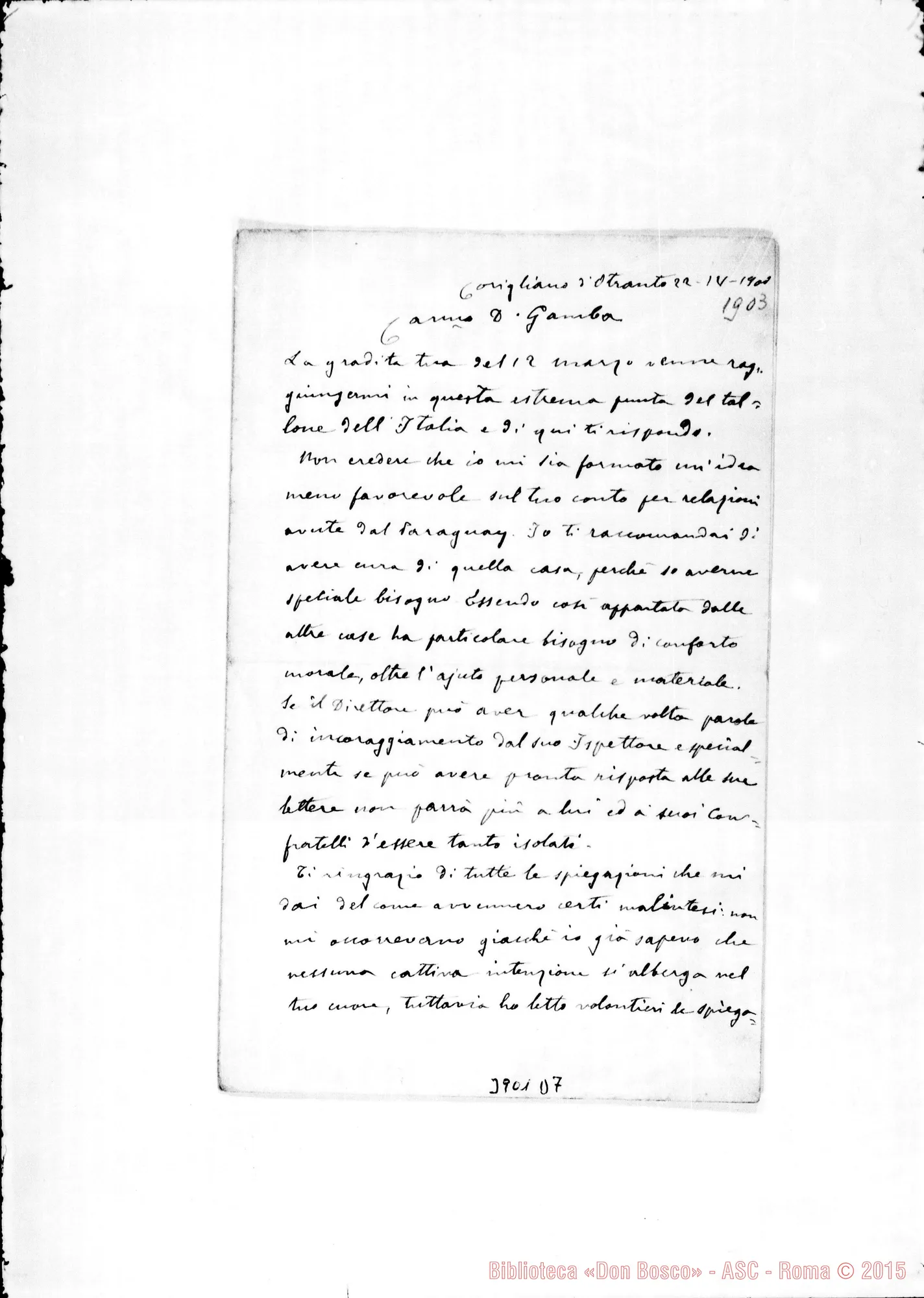 Fotogramma D 7 — « « Corigliano d’Otranto, 22-04-1903