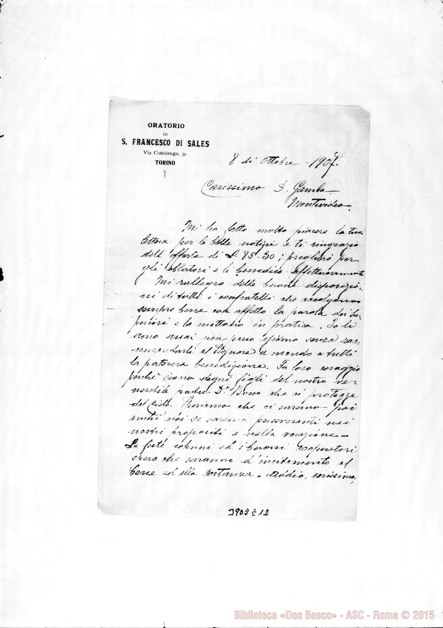 Fotogramma E 12 — « « Torino, 8-10-1907