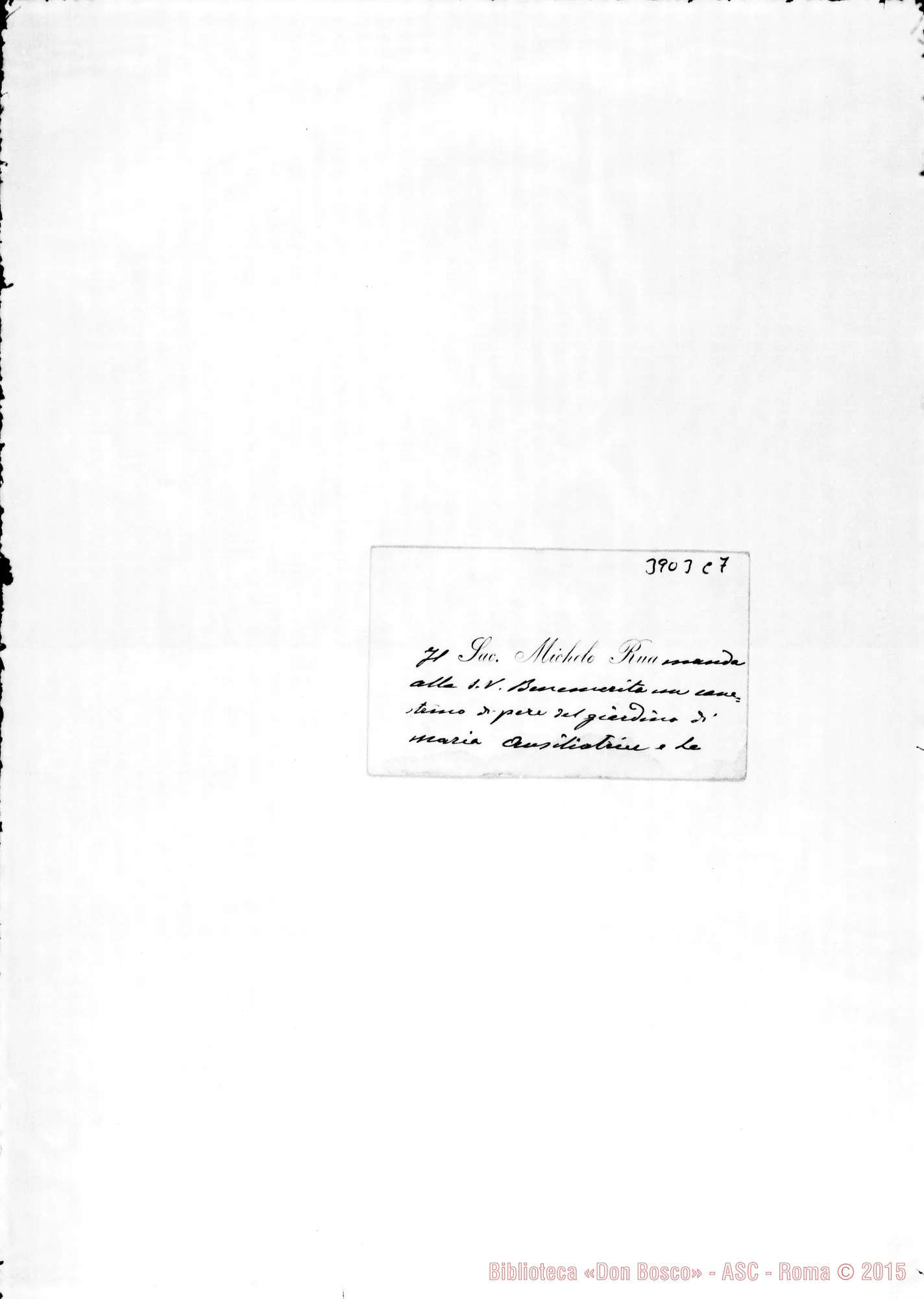 Fotogramma C 7 — « « Torino, 1-07-1886 Biglietto da visita