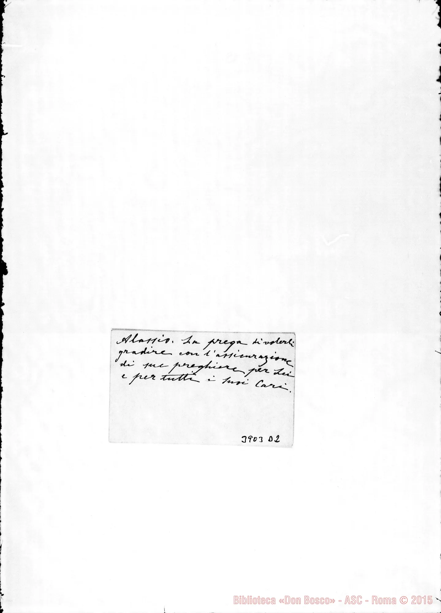 Fotogramma D 2 — « « Torino, 26-06-1909 Biglietto da visita