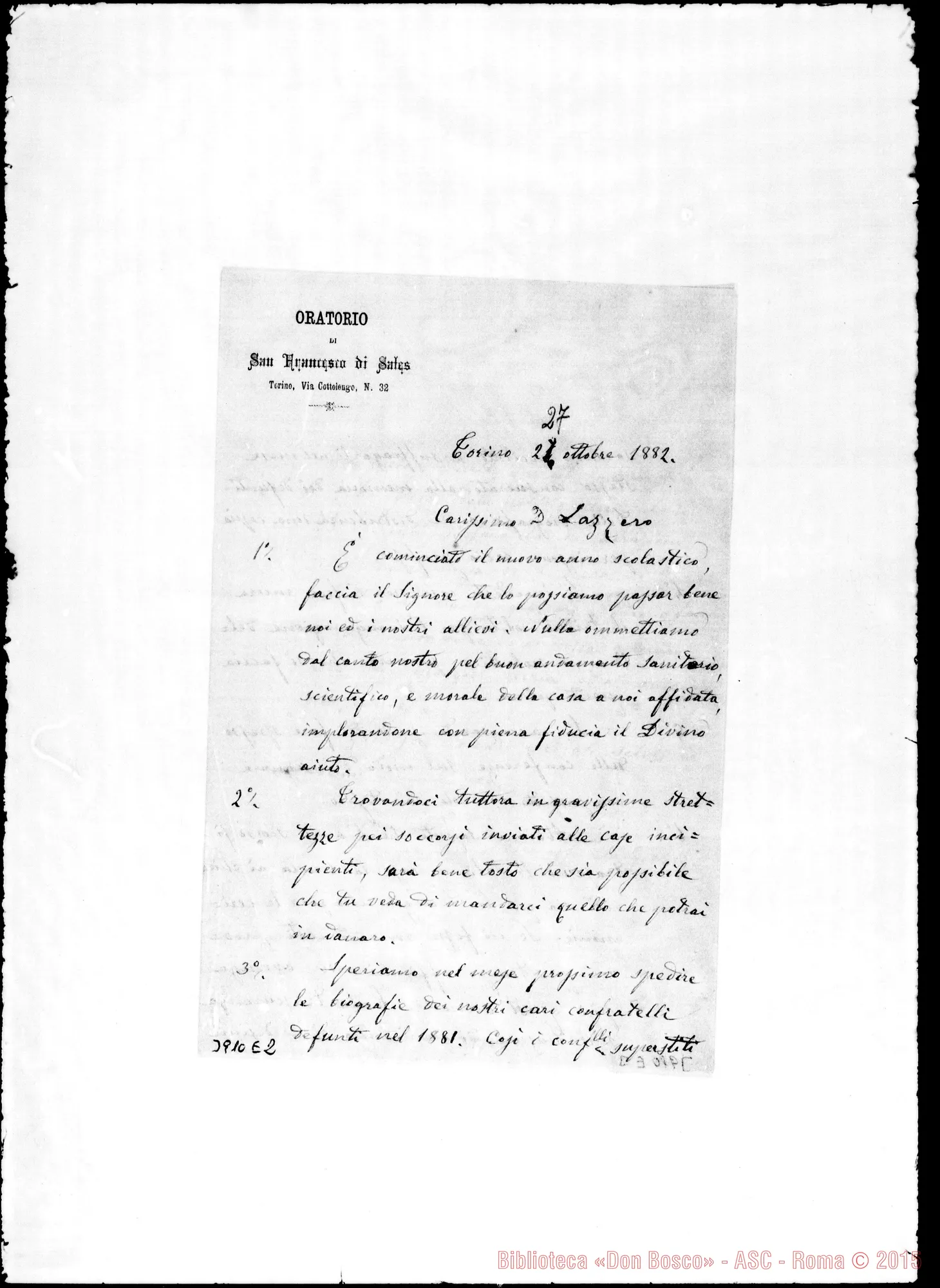 Fotogramma E 2 — « « « « Torino, 27-10-1882