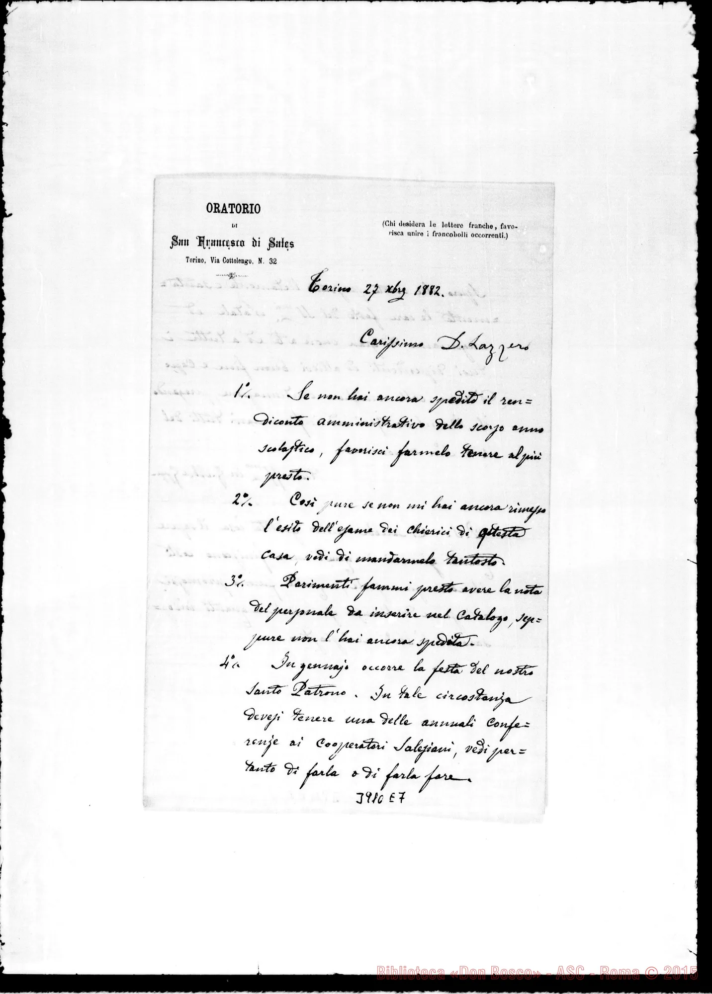 Fotogramma E 7 — « « « « Torino, 27-12-1882