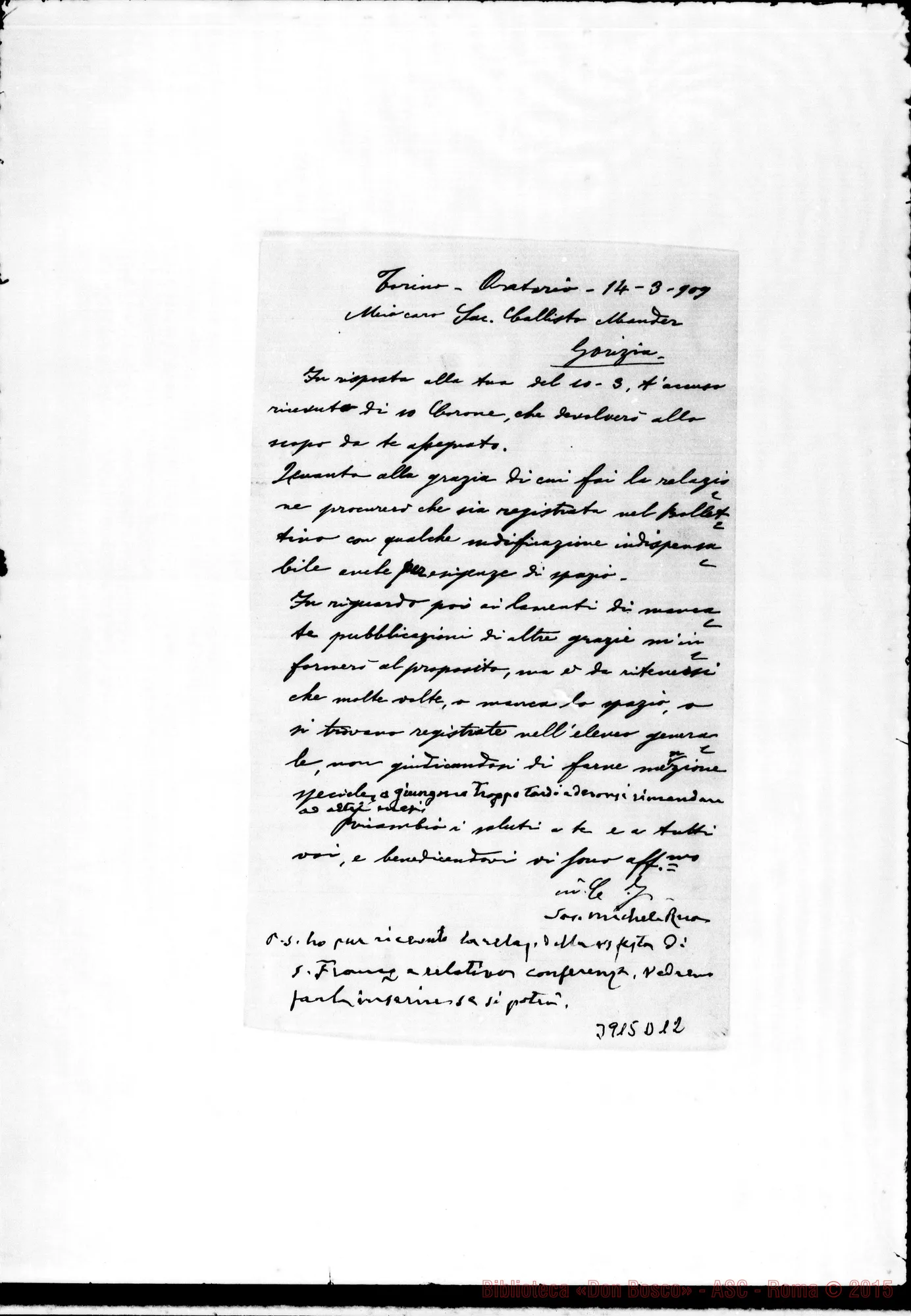 Fotogramma D 12 — « « Torino, 14-03-1909