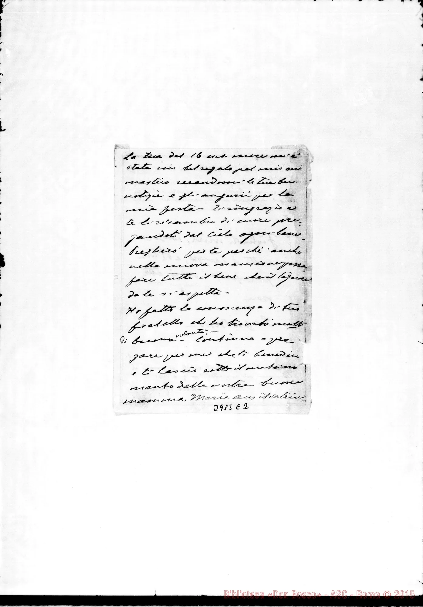 Fotogramma E 2 — Maranzana Bernardo, SDB Torino, 6-10-1900