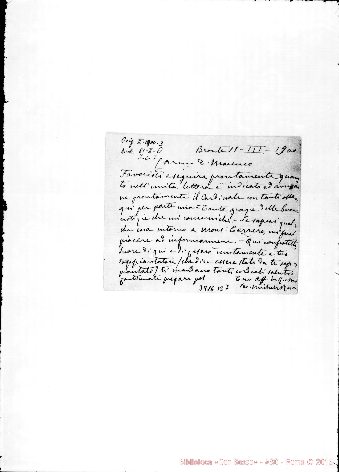 Fotogramma B 7 — - « Bronte, 11-03-1900