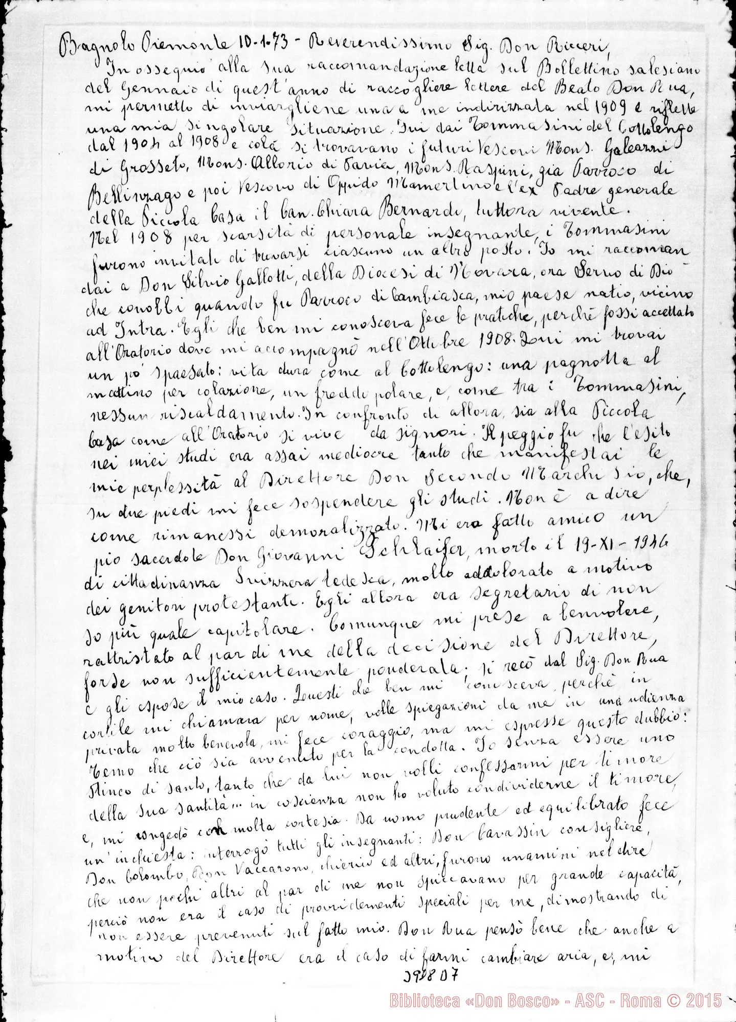 Fotogramma D 7 — Monsciani Emani, SDB Torino, 18-04-1909 All. testimonianza del 10-01-1873