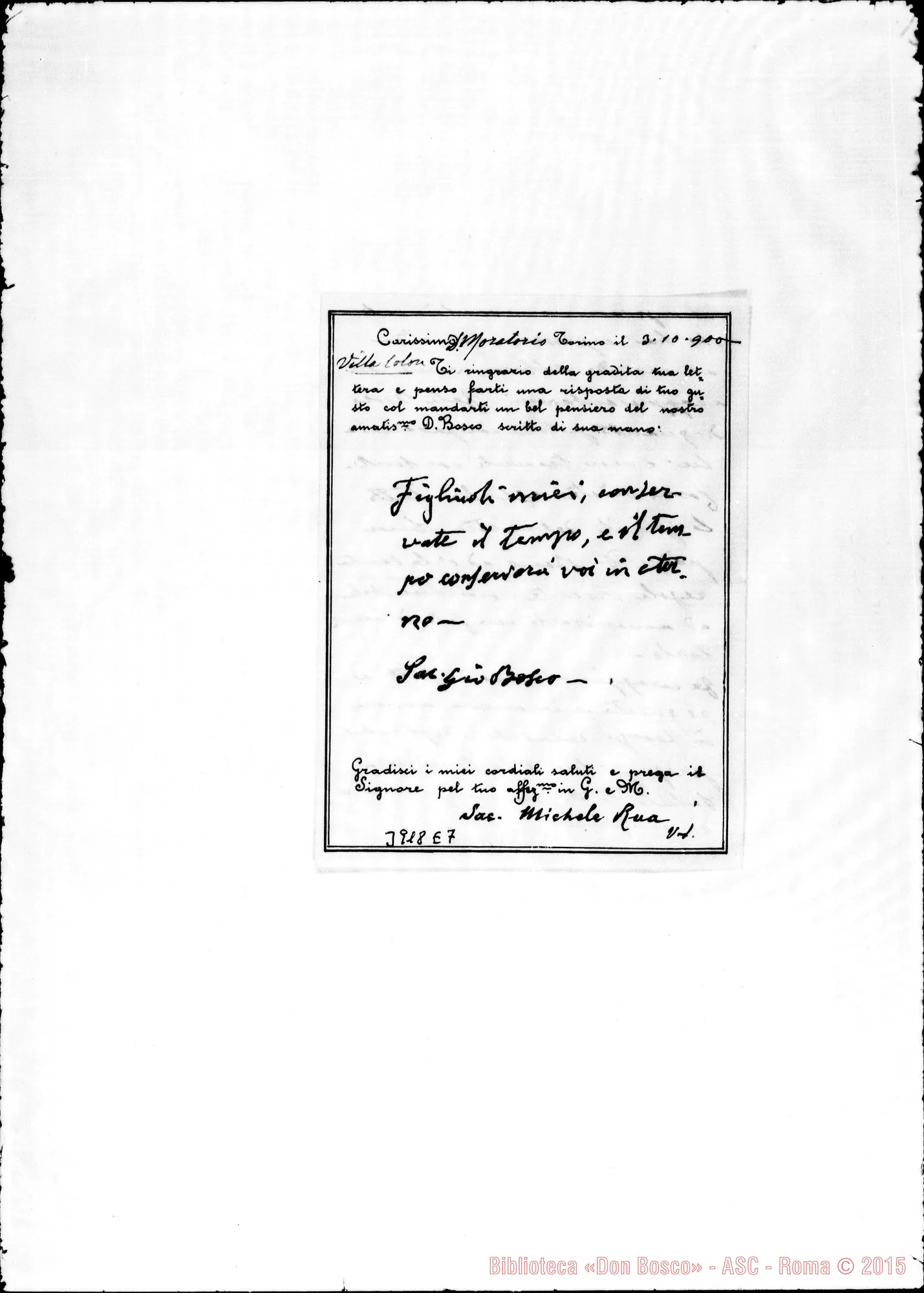 Fotogramma E 7 — « « Torino, 3-10-1900