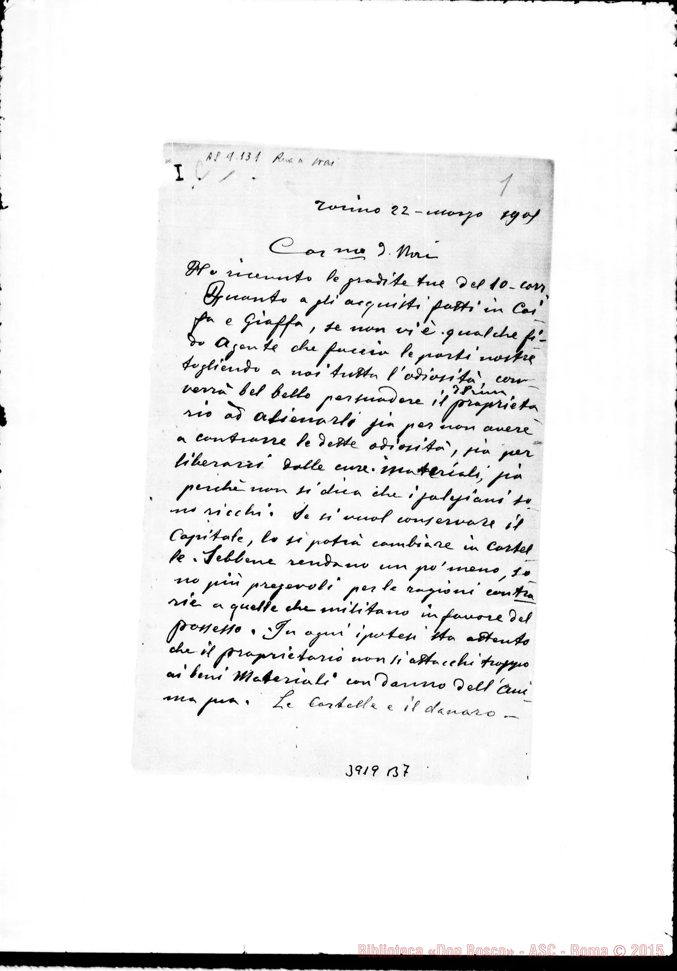 Fotogramma B 7 — Nai Luigi, SDB Torino, 22-03-1901