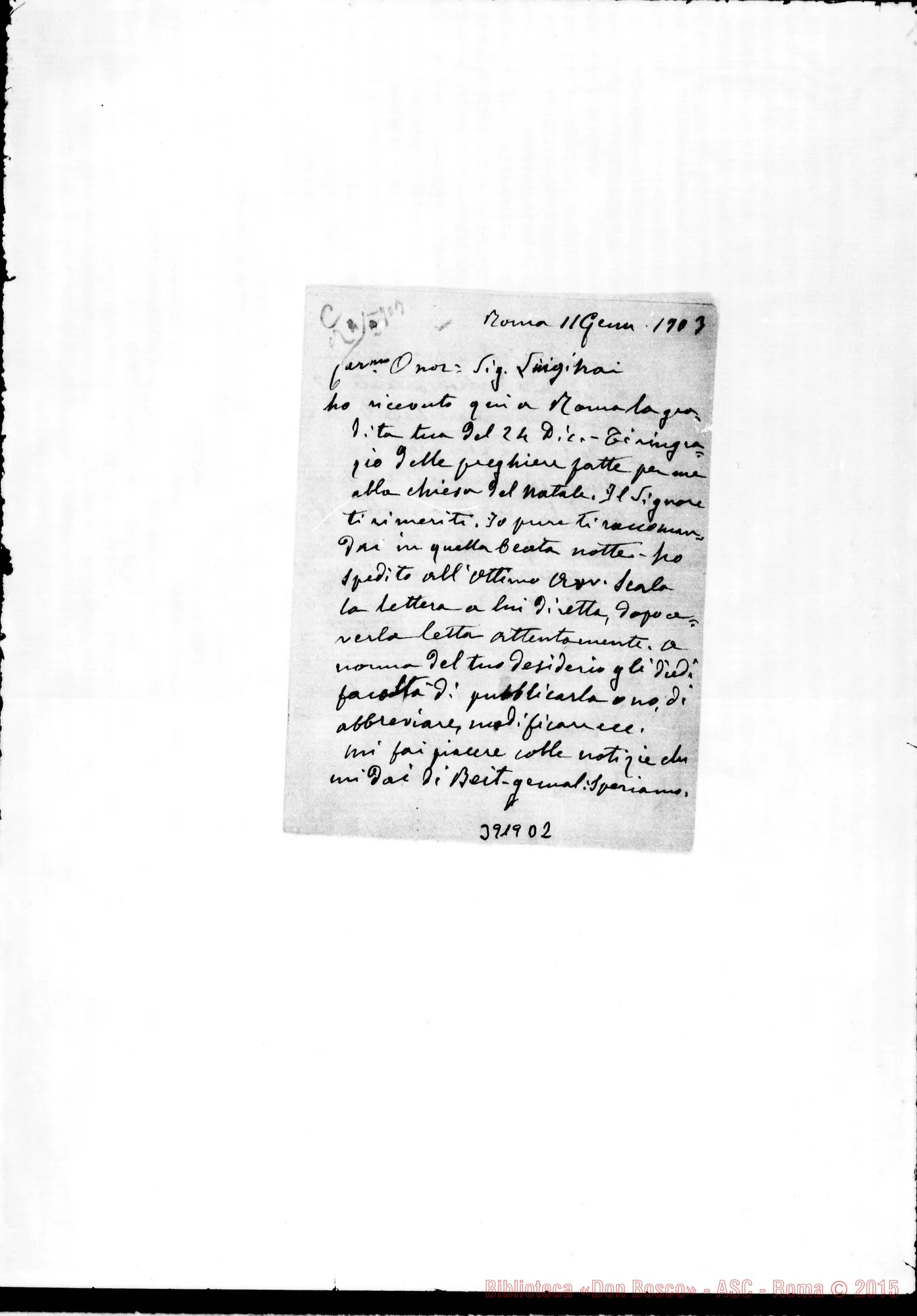 Fotogramma D 2 — « « Roma, 11-01-1903