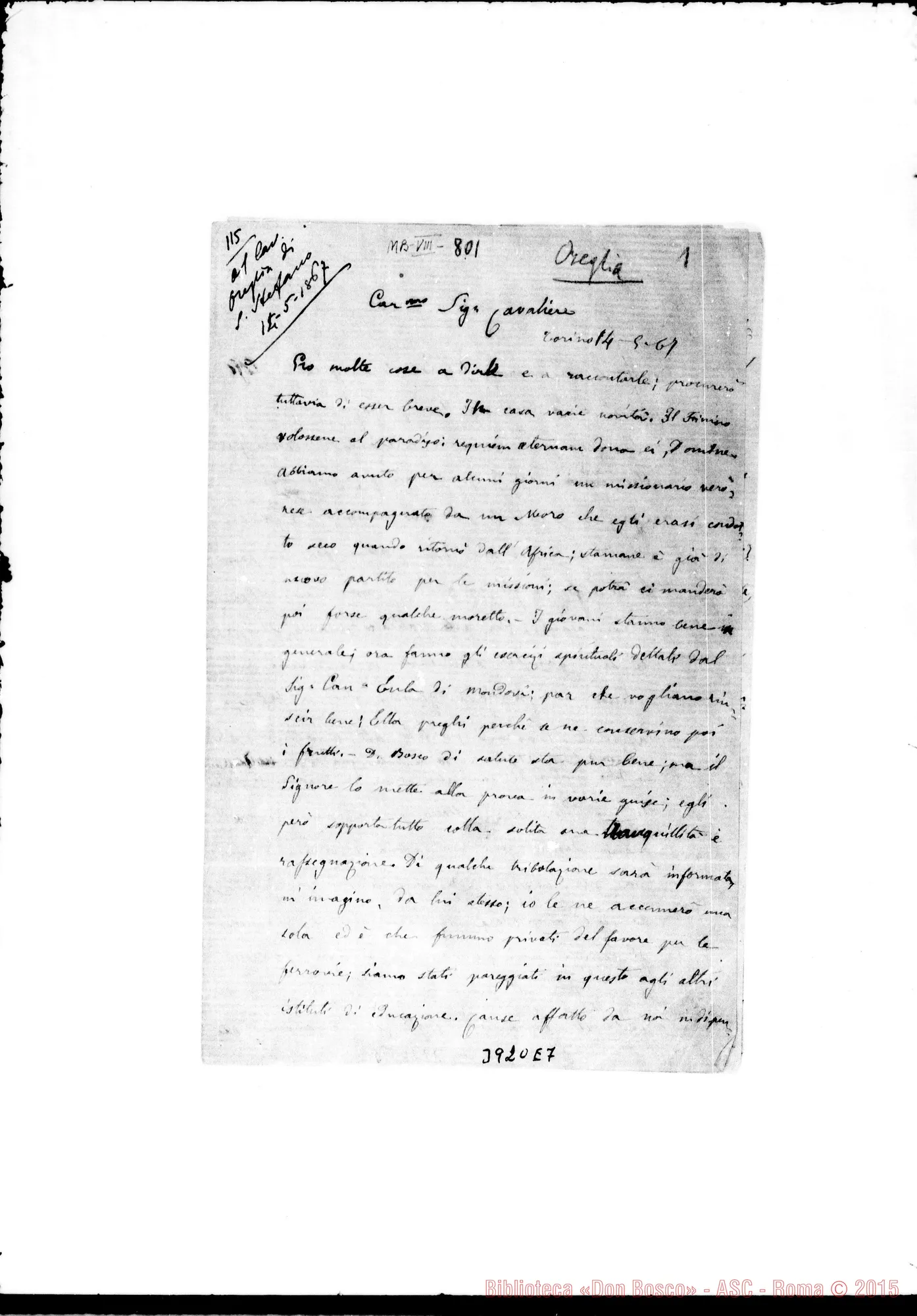 Fotogramma E 7 — Oreglia Federico, cav. Torino, 14-05-1867