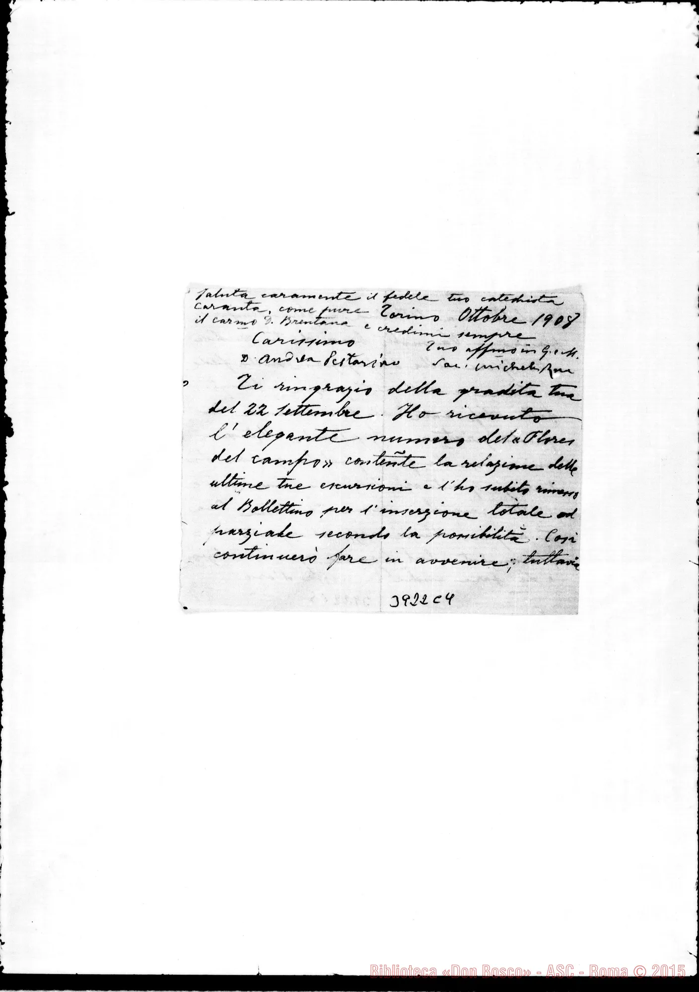 Fotogramma C 4 — Pestarino Andrea, SDB Torino, 08-1908