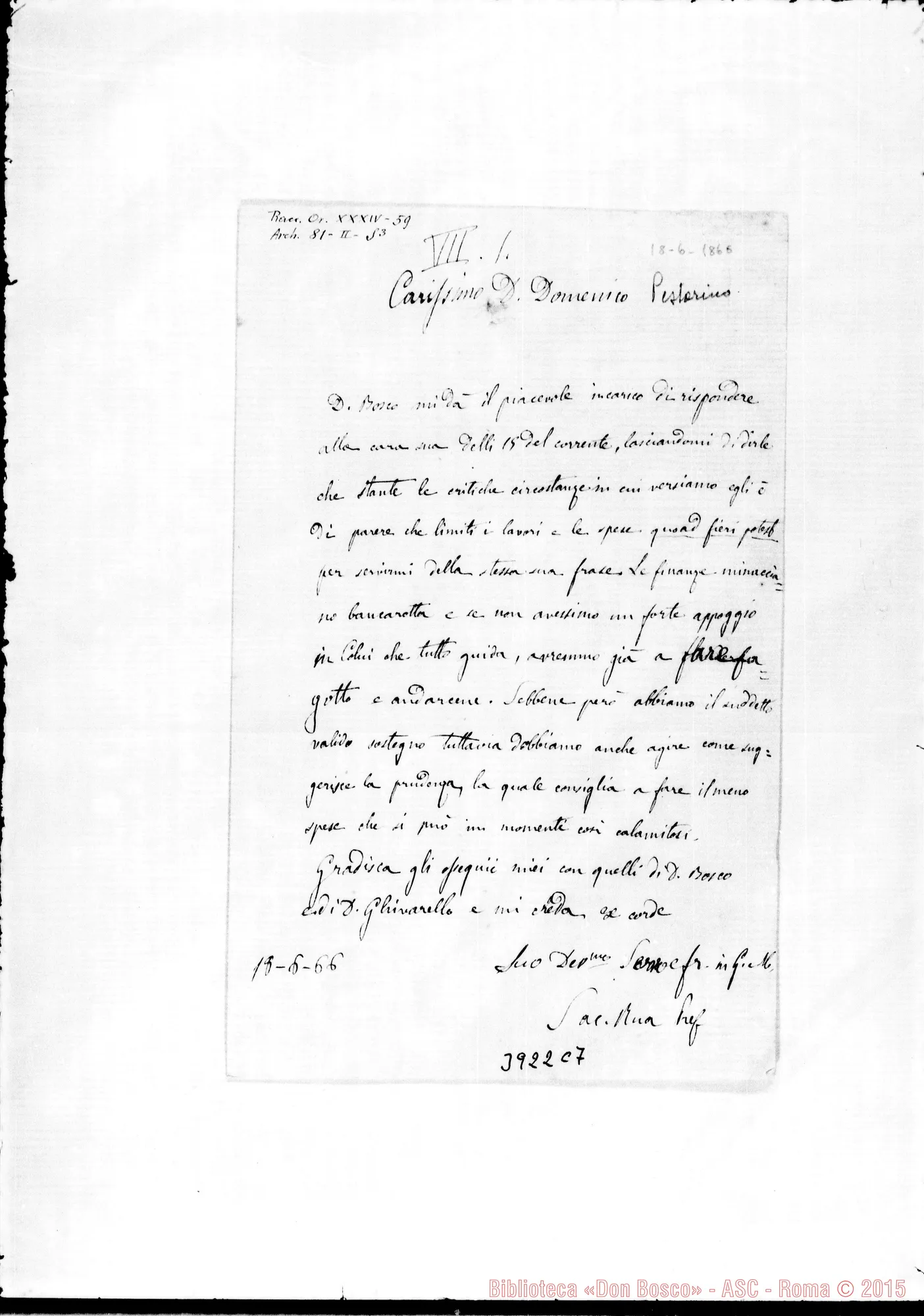 Fotogramma C 7 — Pestarino Domenico, SDB Torino, 18-06-1866