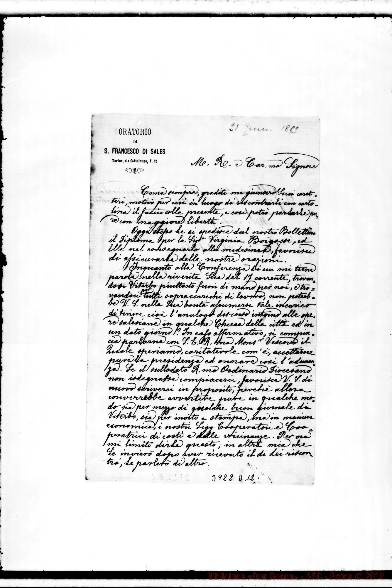 Fotogramma D 12 — « Torino, 21-01-1889