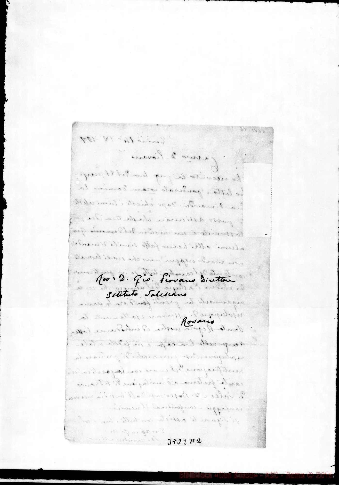 Fotogramma A 2 — Piovano Giovanni, SDB Torino, 14-04-1901