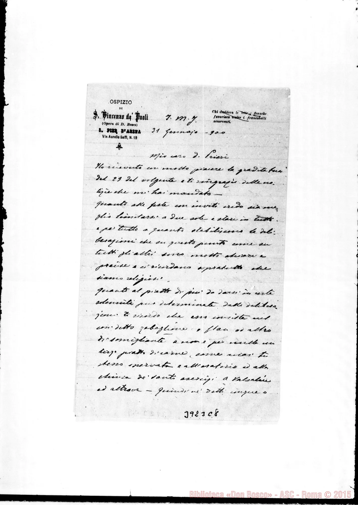Fotogramma C 8 — « « Sampierdarena, 31-01-1900