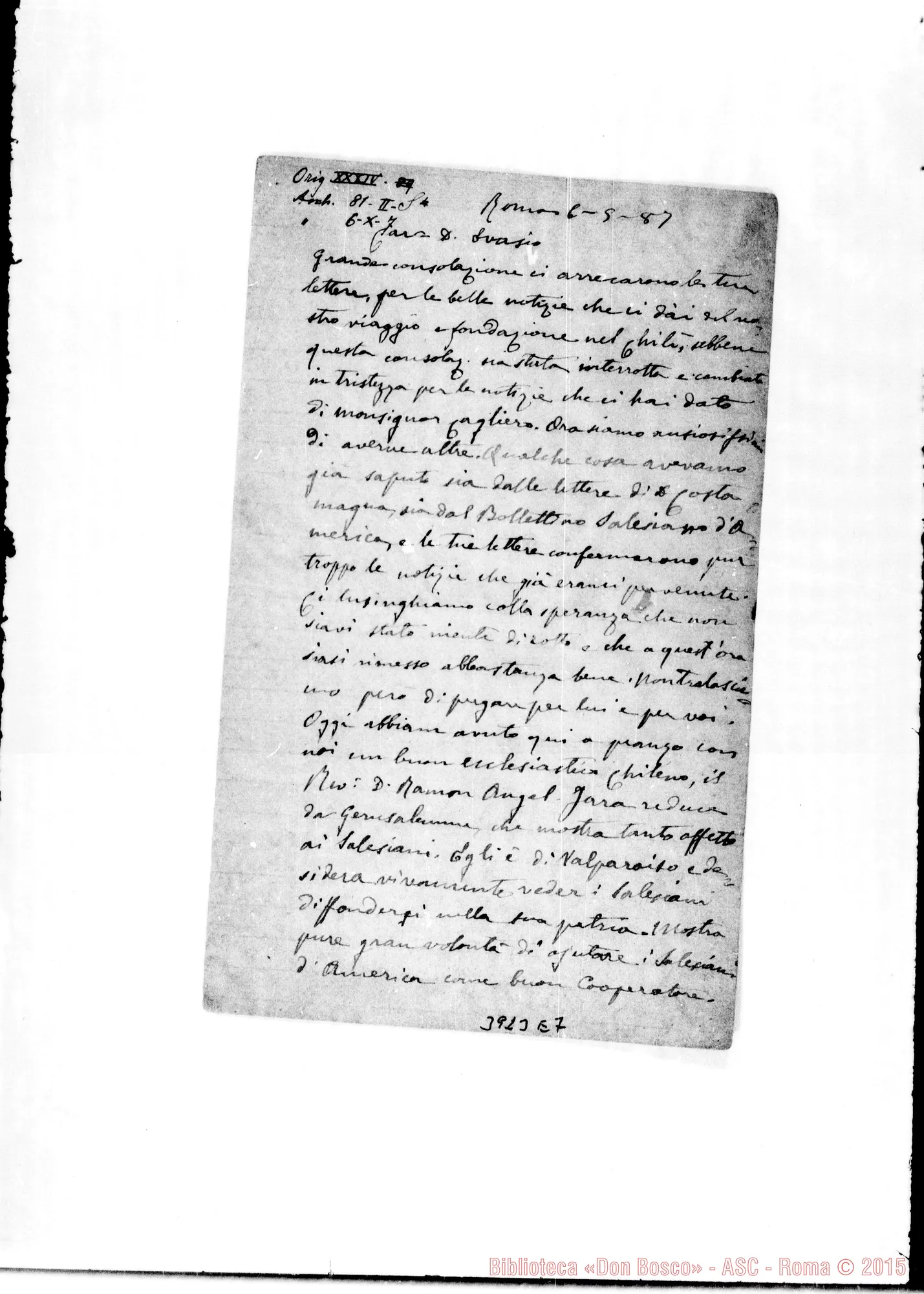Fotogramma E 7 — Rabagliati Evasio, SDB Roma, 6-05-1887