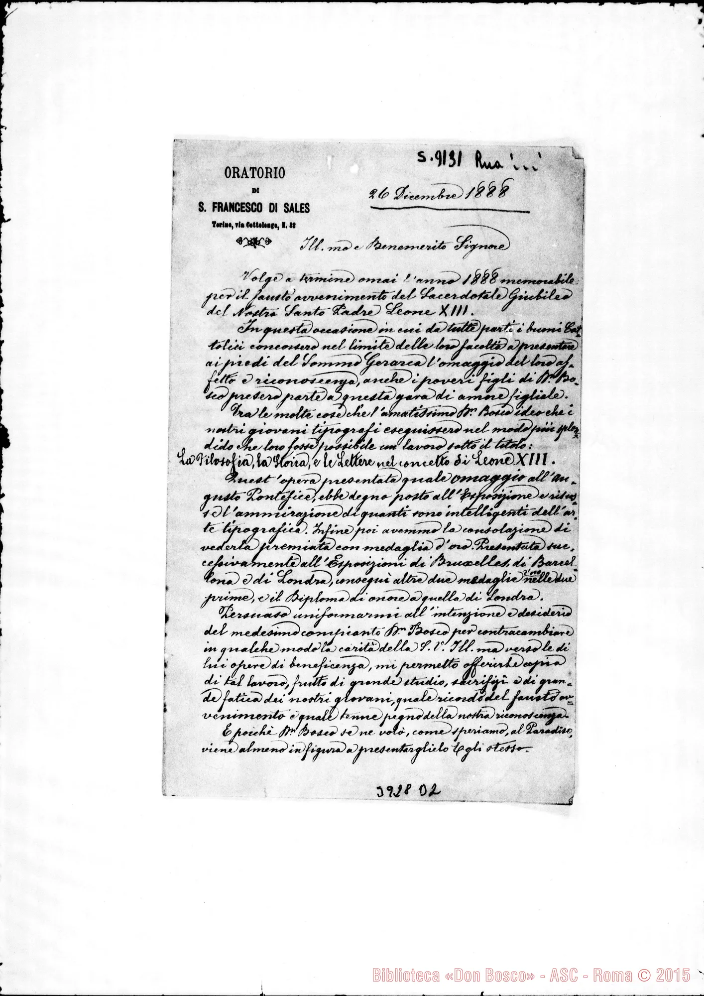 Fotogramma D 2 — « « « Torino, 26-12-1888